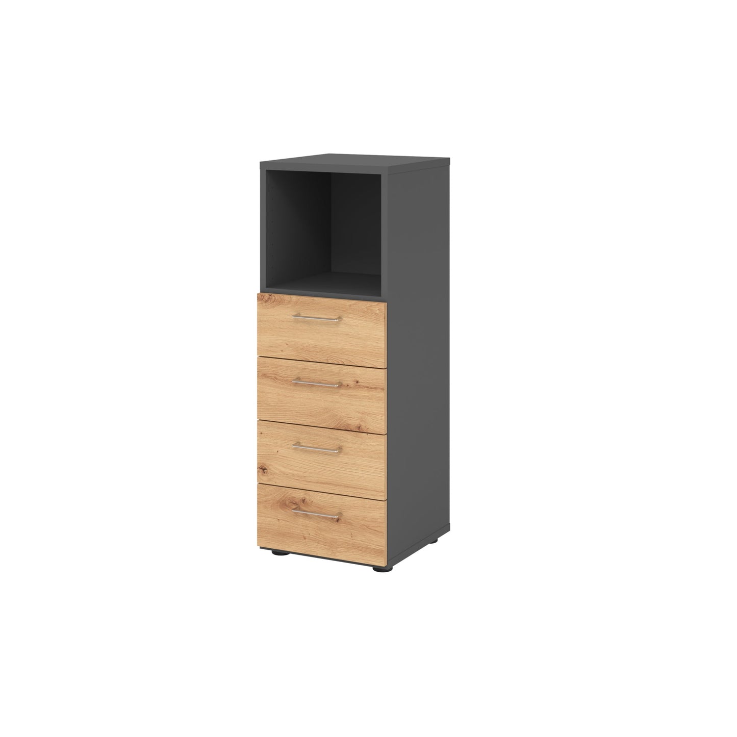 Hammerbacher Regalschrank V9 Advanced 400 x 1.100 x 417 mm (B x H x T) ohne Rollen Spanplatten, folienummantelt