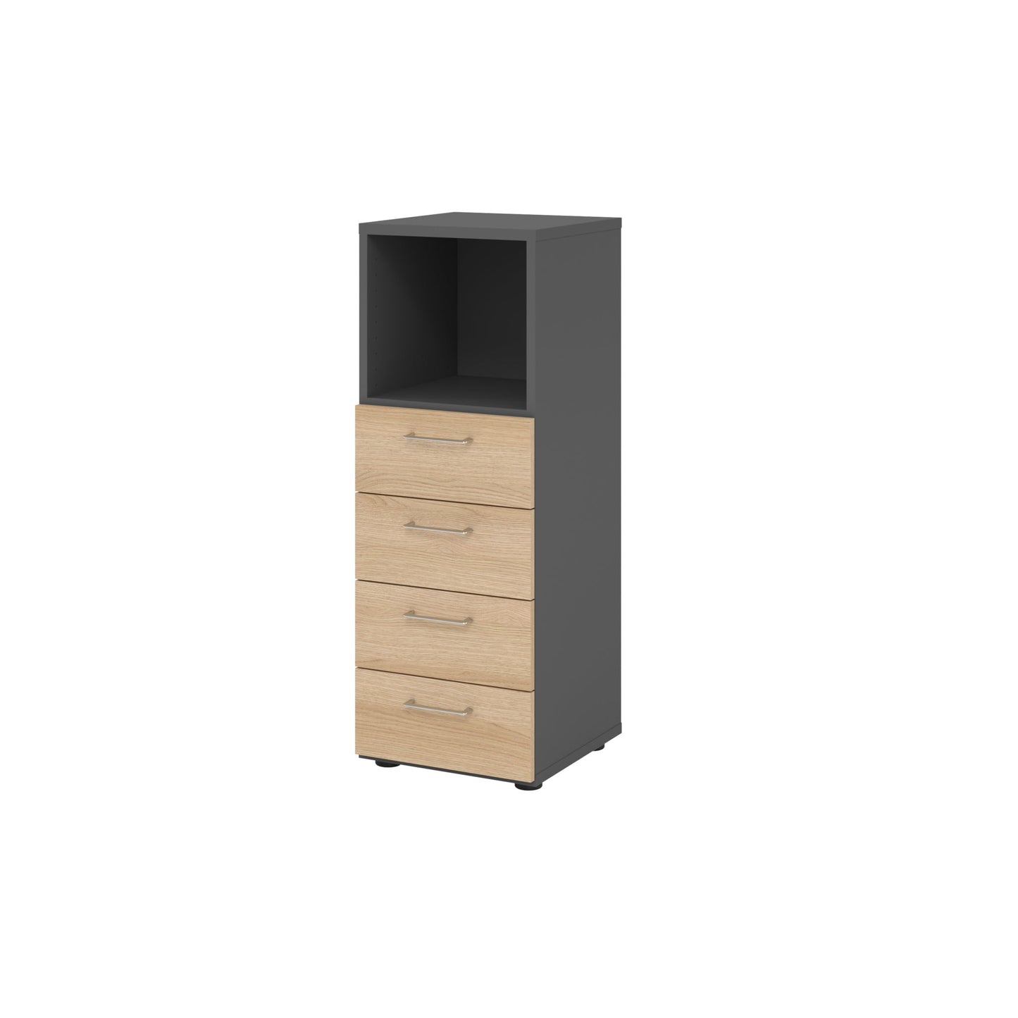 Hammerbacher Regalschrank V9 Advanced 400 x 1.100 x 417 mm (B x H x T) ohne Rollen Spanplatten, folienummantelt