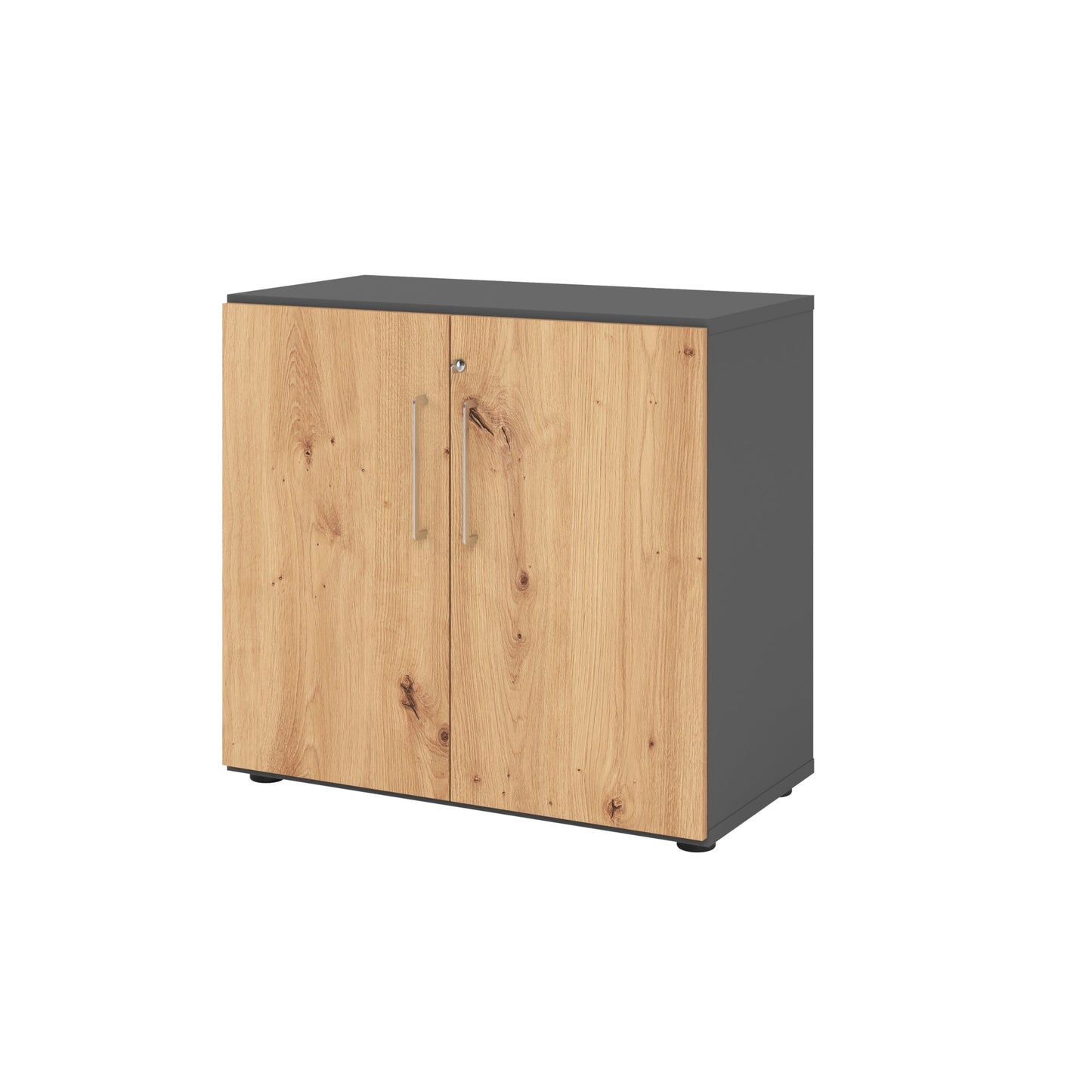 Hammerbacher Flügeltürenschrank V9 Advanced 80 x 748 x 417 mm (B x H x T) Spanplatten, folienummantelt Farbe der Front: asteiche Farbe des Korpus: graphit