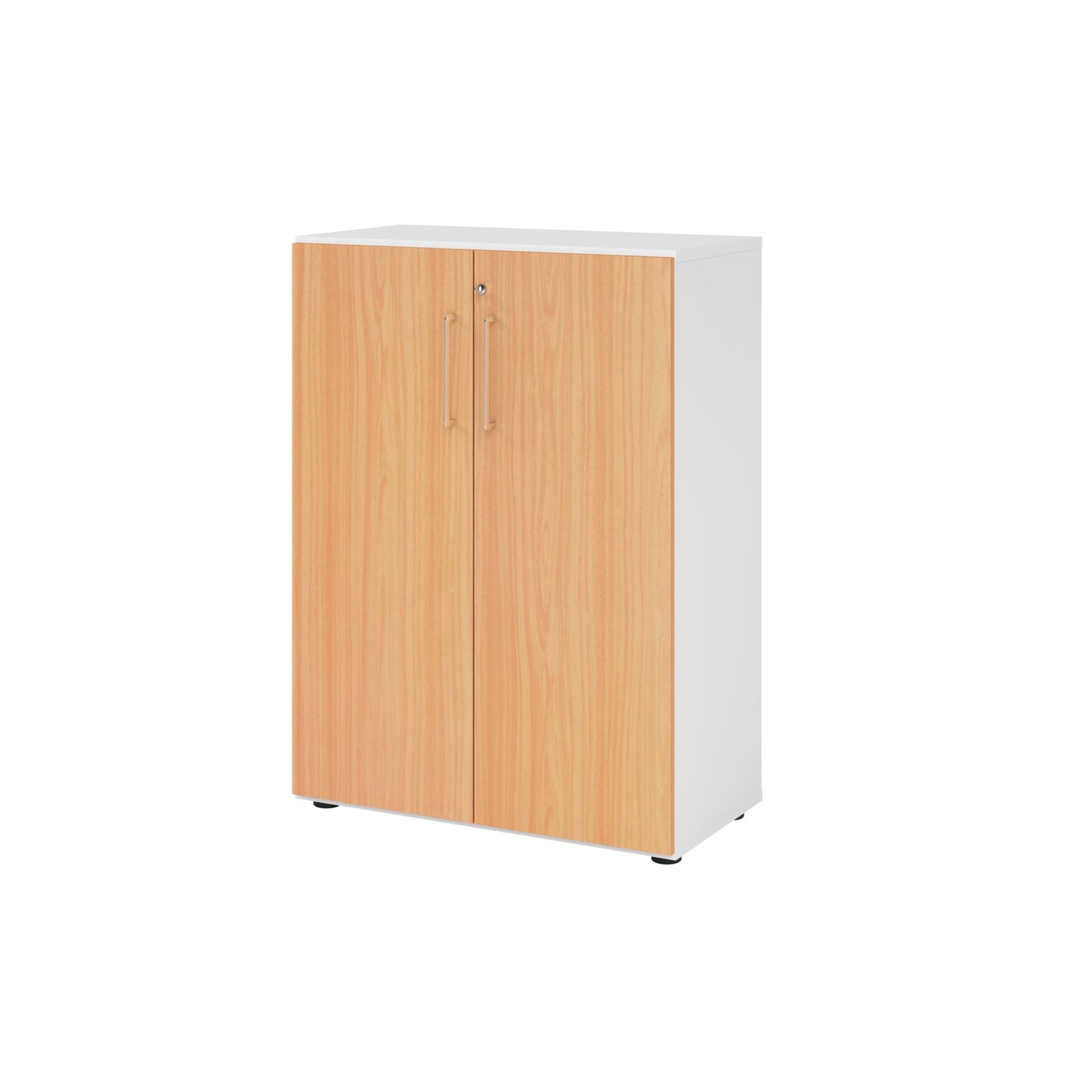 Hammerbacher Flügeltürenschrank V9 Advanced 800 x 1.100 x 417 mm (B x H xT) Spanplatten, folienummantelt Farbe der Front: buche Farbe des Korpus: weiß