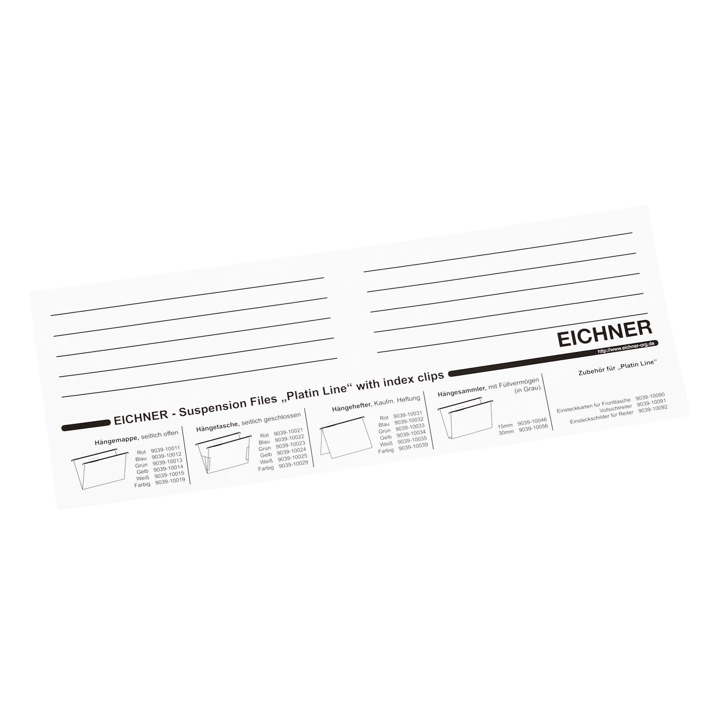 EICHNER Einsteckkarte 30 x 21,5 cm (B x H) weiß 50 St./Pack.