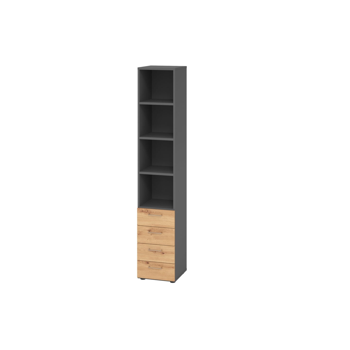Hammerbacher Regalschrank V9 Advanced 400 x 2.156 x 417 mm (B x H x T) ohne Rollen Spanplatten, folienummantelt