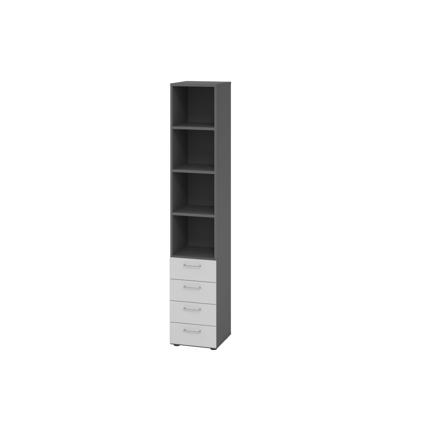 Hammerbacher Regalschrank V9 Advanced 400 x 2.156 x 417 mm (B x H x T) ohne Rollen Spanplatten, folienummantelt