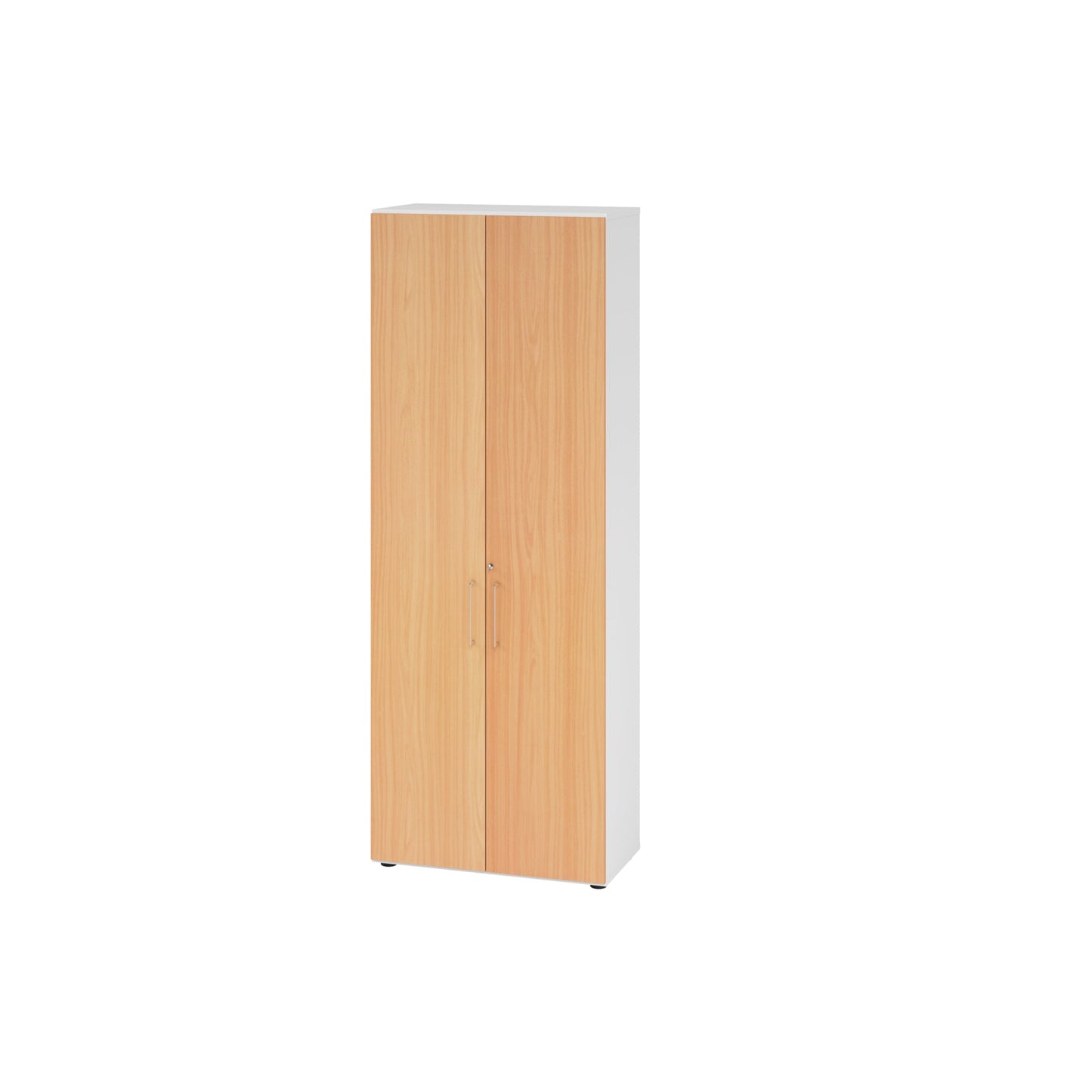 Hammerbacher Flügeltürenschrank V9 Advanced 800 x 2.156 x 417 mm (B x H x T) Spanplatten, folienummantelt Farbe der Front: buche Farbe des Korpus: weiß