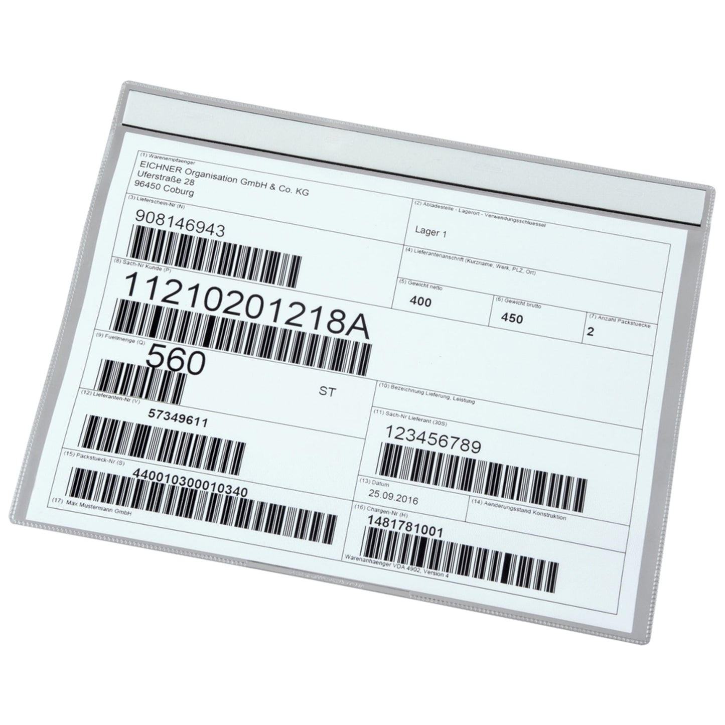 EICHNER Sichttasche DIN A4 quer Kunststoff transparent 50 St./Pack.