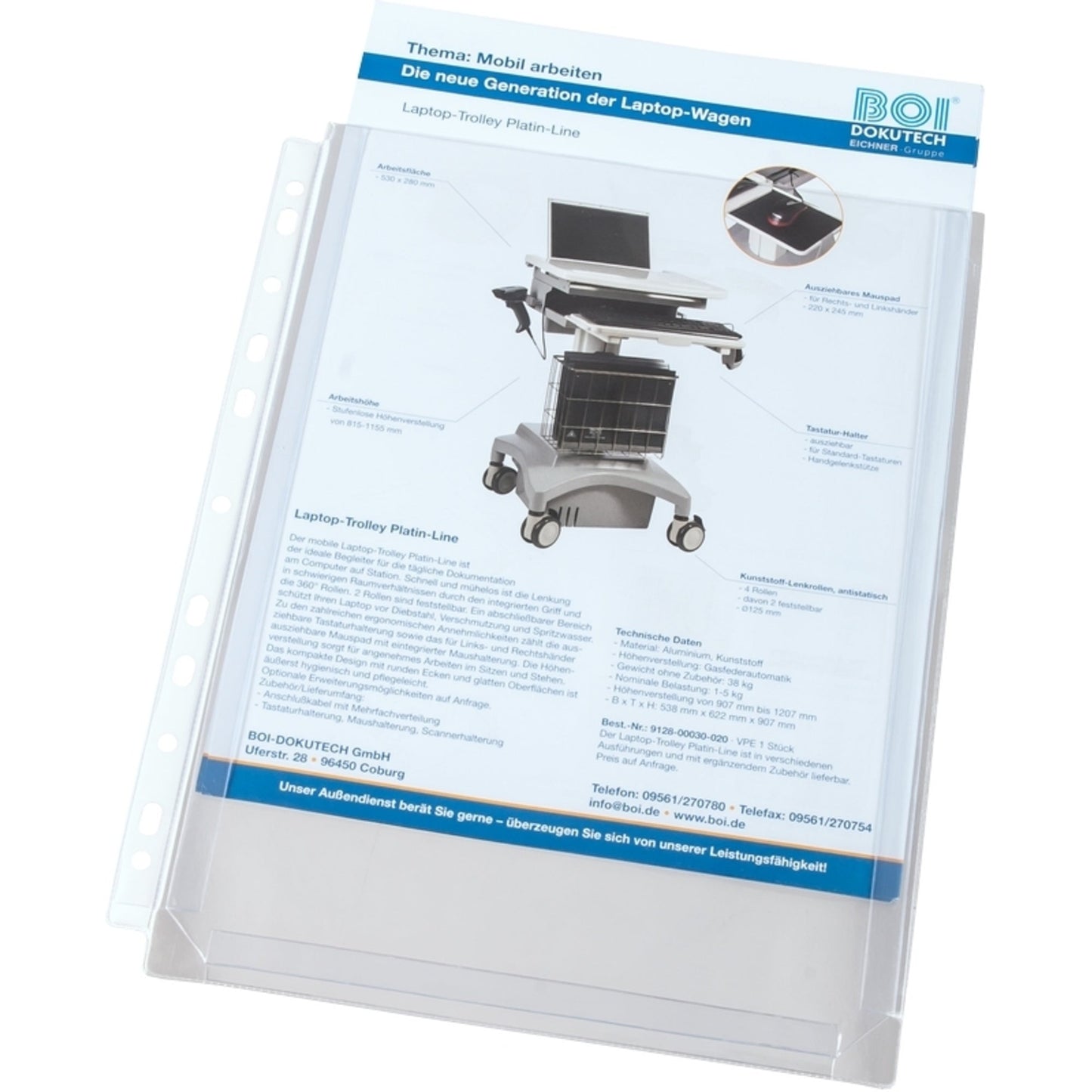 EICHNER Prospekthülle DIN A4 180µm oben offen PVC transparent 10 St./Pack.