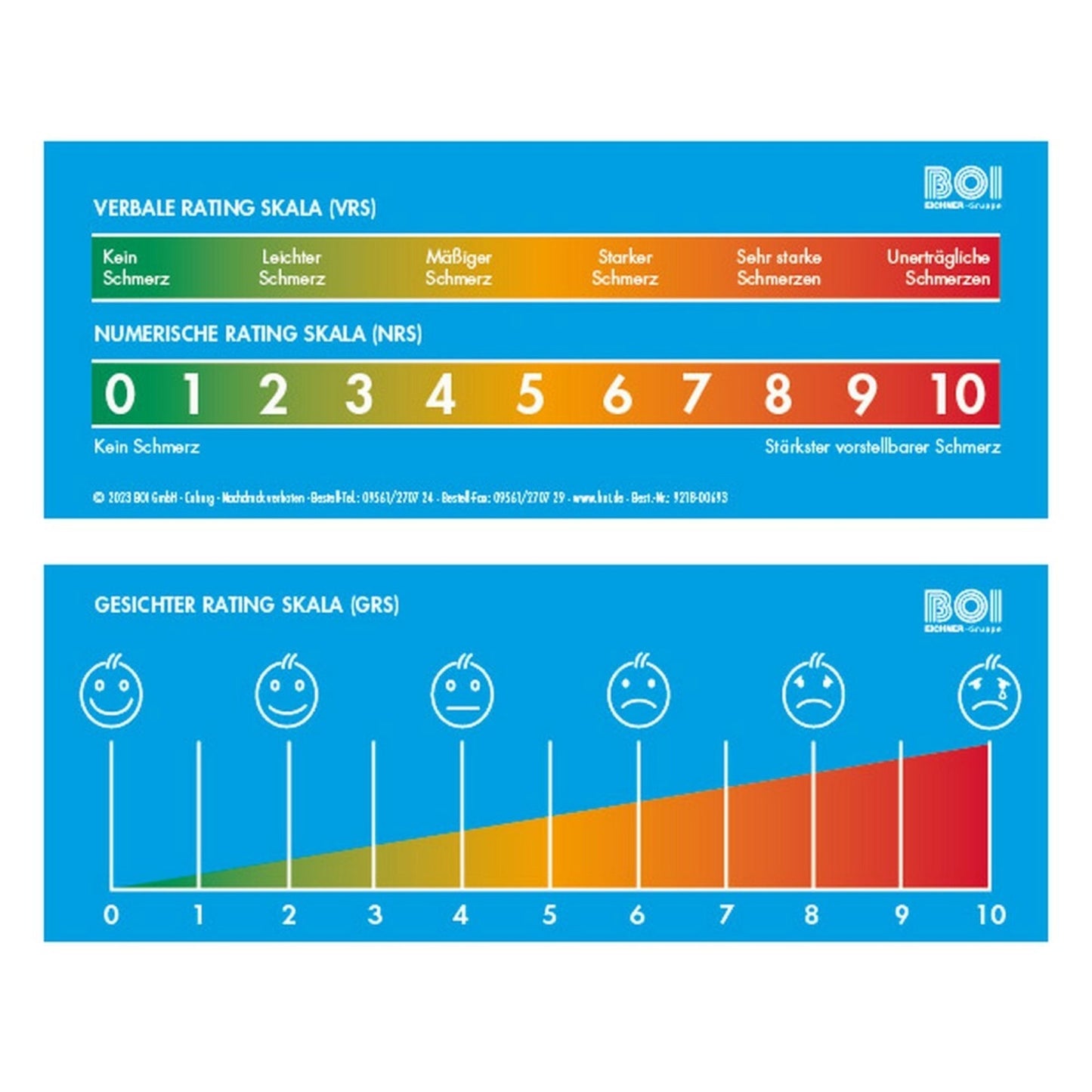 BOI Schmerzlineal 20 x 7,5 cm (B x H) Polypropylen blau
