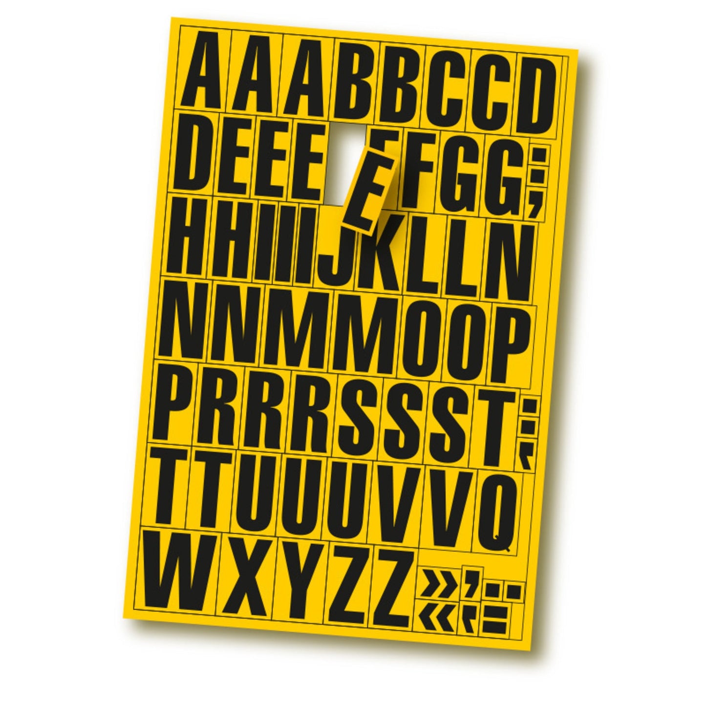 EICHNER Magnetziffern & -Buchstaben Buchstaben: A-Z 68 Zeichen Folie Farbe: gelb Farbe des Aufdrucks: schwarz