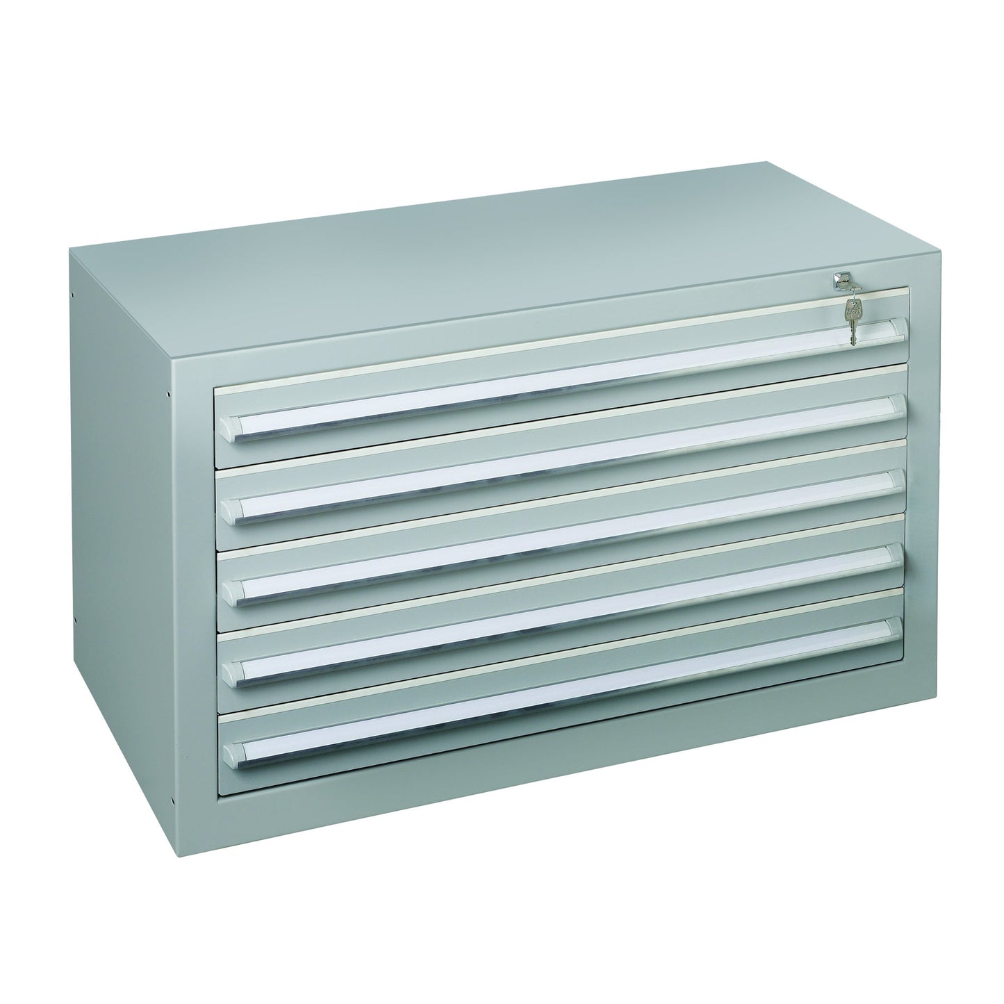 SCHULTE Schubladenschrank 1.000 x 600 x 500 mm (B x H x T) 5 Schubladen Stahl Farbe der Front: lichtgrau Farbe des Korpus: lichtgrau