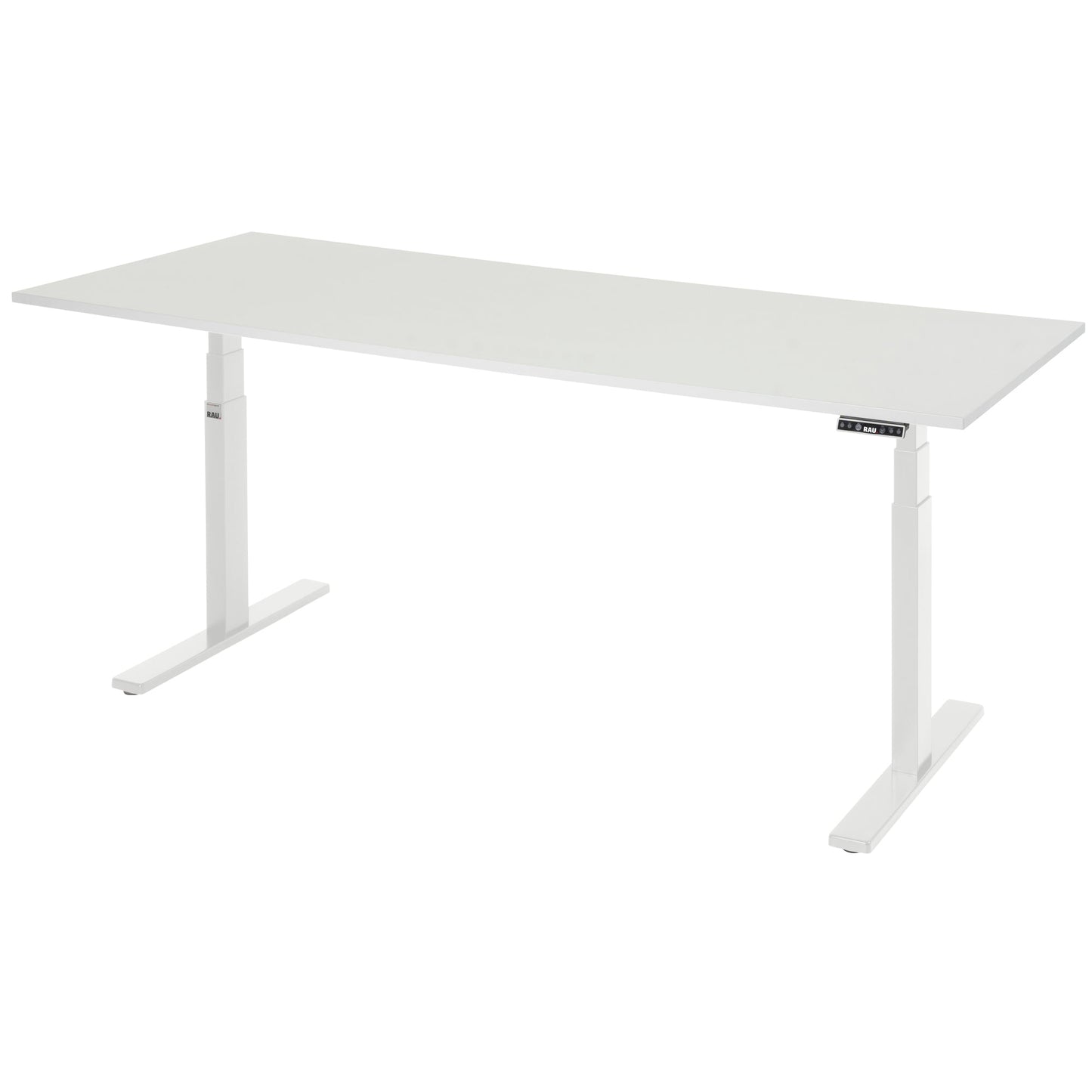 RAU Schreibtisch Adlatus 100 Maße: 2.000 x 650-1.300 x 800 mm (B x H x T) Melamin weiß