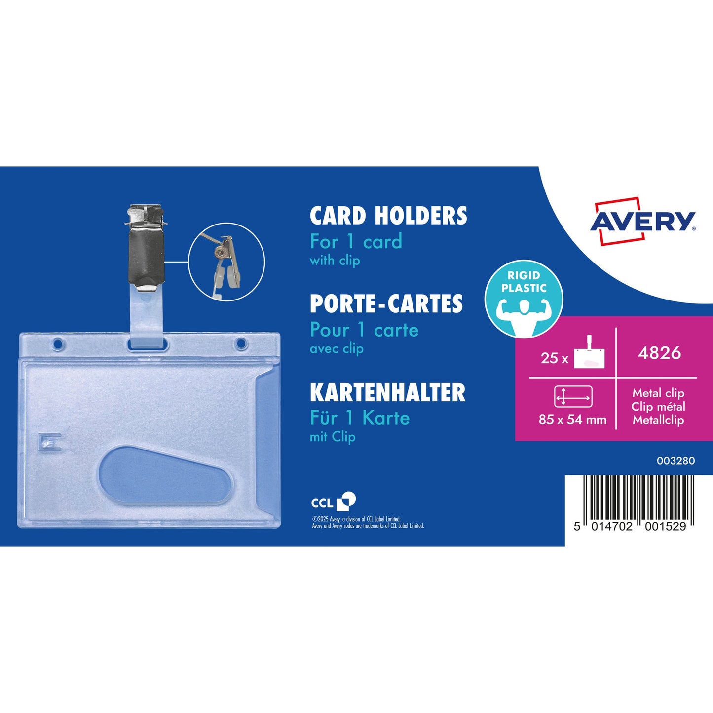 Avery Zweckform Ausweishalter 85 x 54 mm (B x H) Kunststoff transparent 25 St./Pack.