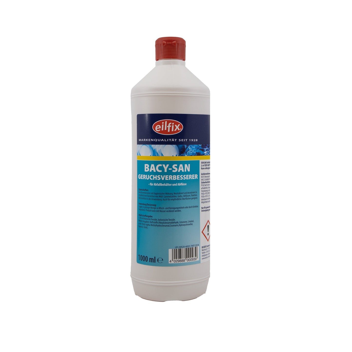 Eilfix Geruchsvernichter Bacy-San® Biozidprodukte vorsichtig verwenden. Vor Gebrauch stets Etikett und Produktinformationen lesen. flüssig Flasche 1l