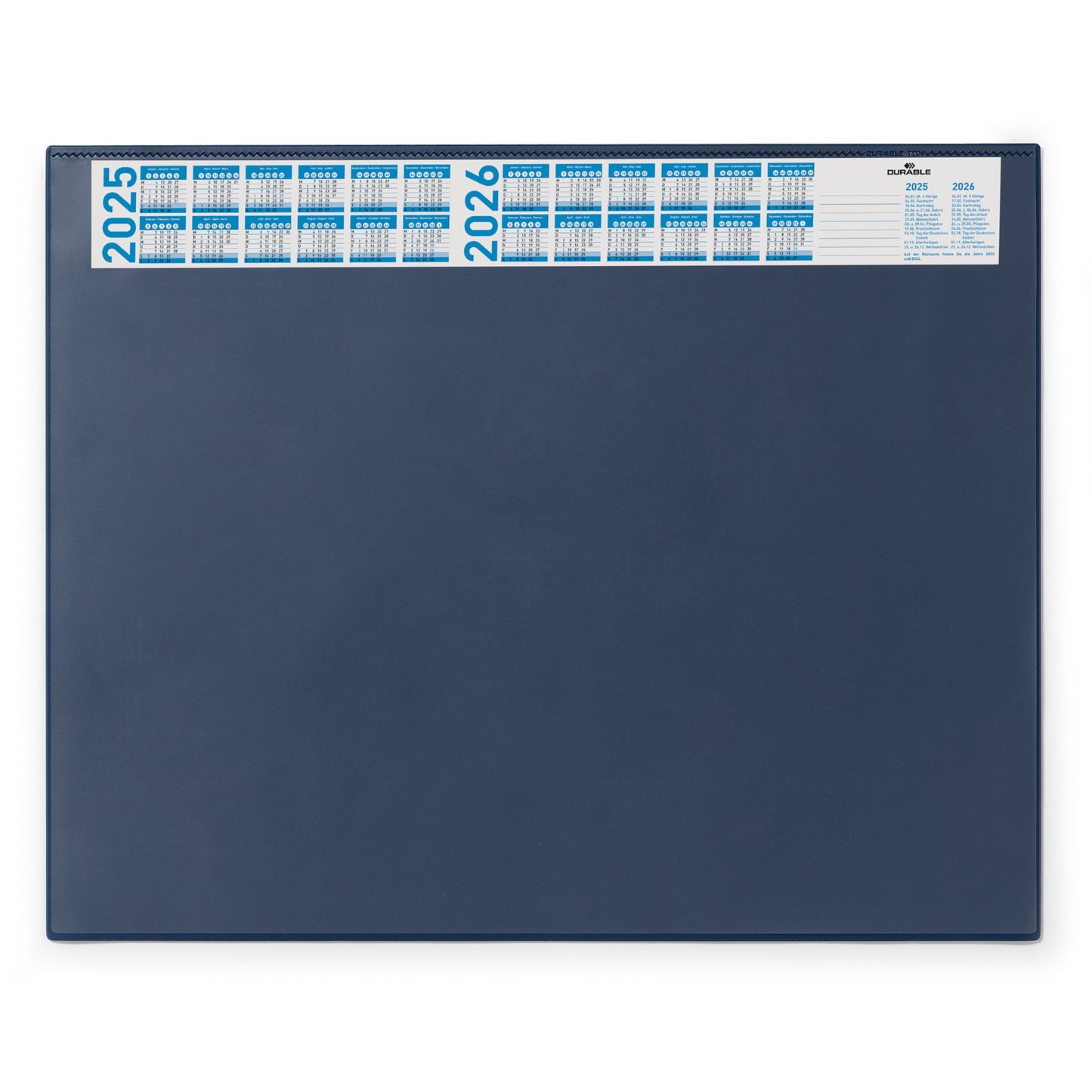 DURABLE Schreibunterlage 65 x 52 cm (B x H) mit Kalender 4 Jahre PVC dunkelblau