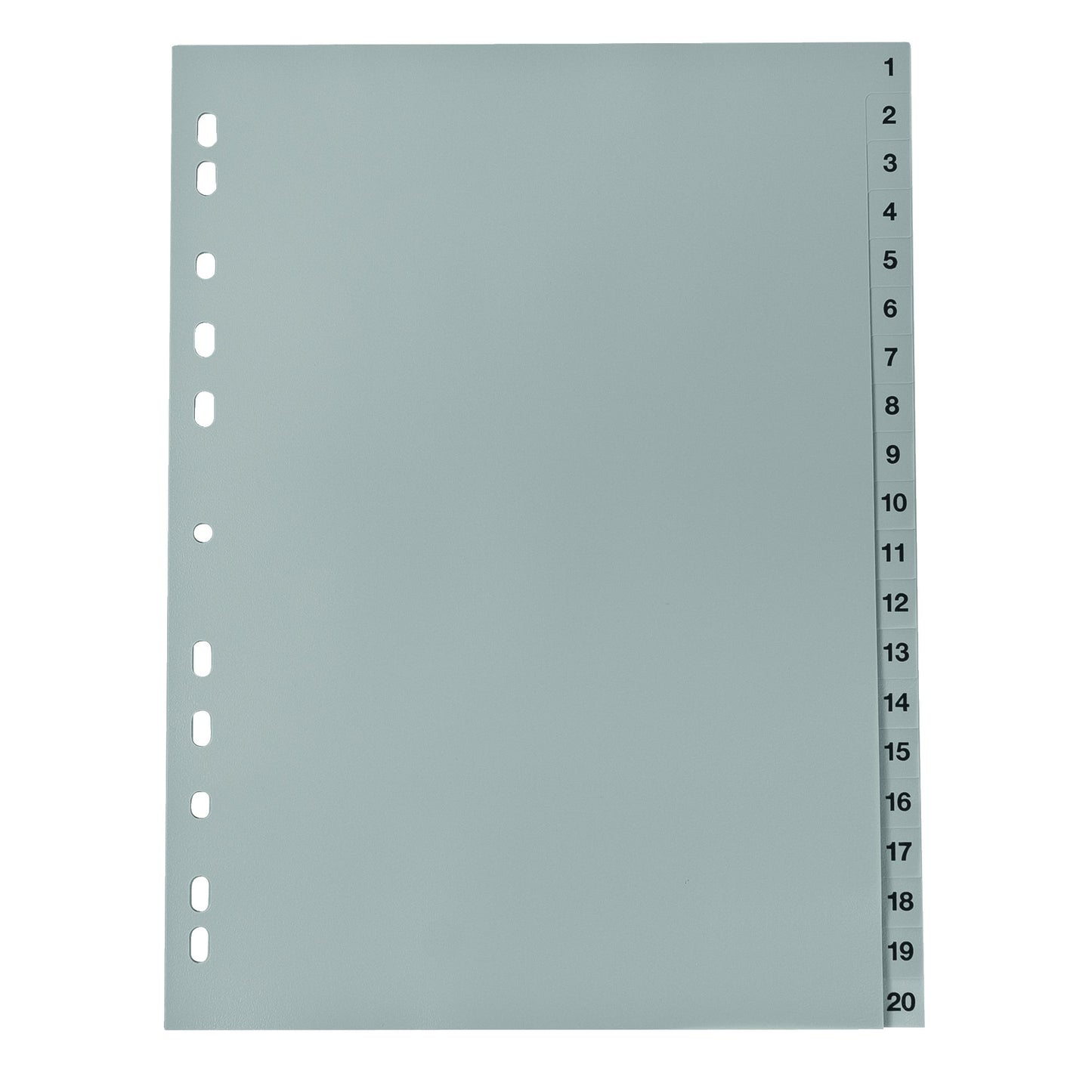Zahlenregister DIN A4 1-20 Polypropylen grau