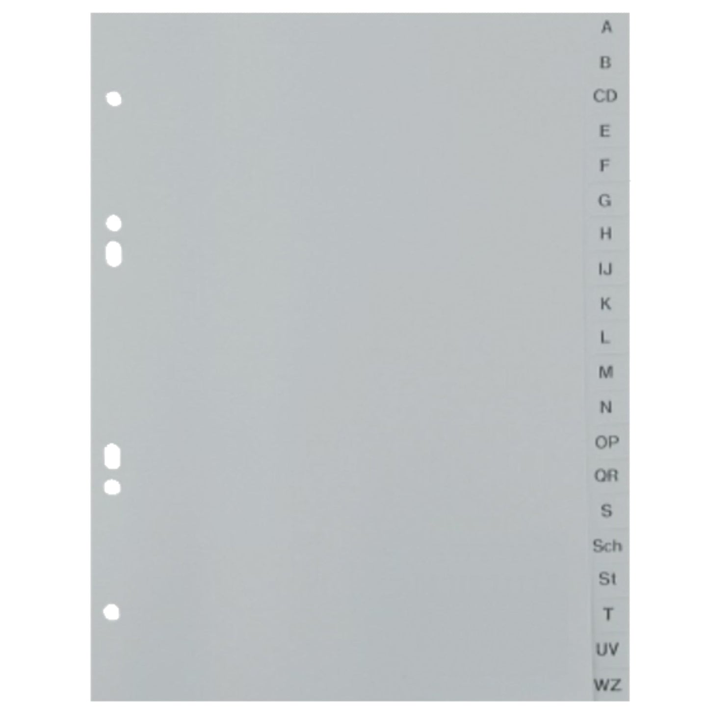 A-Z Register DIN A5 Polypropylen grau 20 Registerblätter