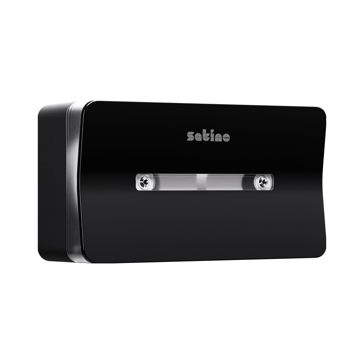 Satino by WEPA Toilettenpapierspender Jumbo Doppel Centerfeed Satino Toilettenpapier Comfort 317580, PureSoft 307150, Prestige 318080 Großrolle 41,1 x 22,8 x 14,5 cm (B x H x T) ABS Kunststoff, 100 % recycelt schwarz