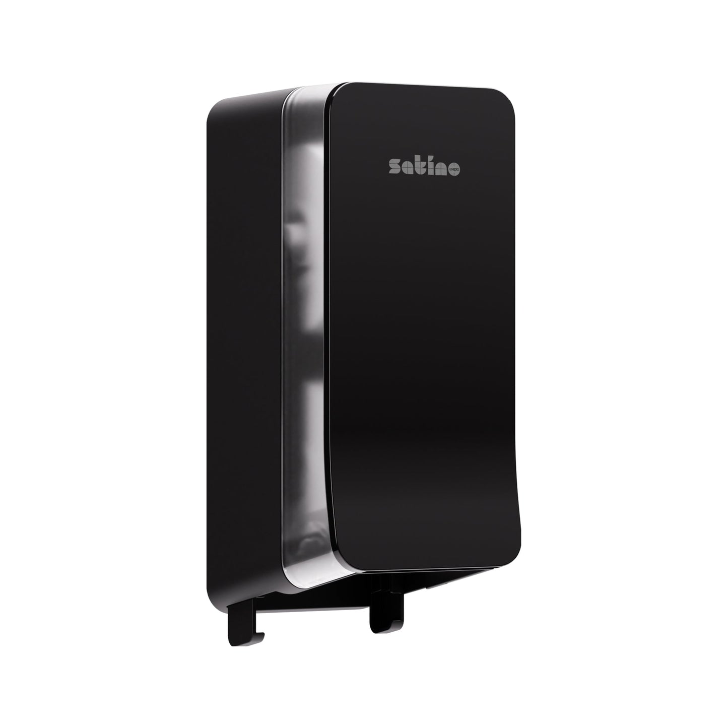 Satino by WEPA Toilettenpapierspender Doppel System Satino Toilettenpapier PureSoft 307140, Comfort 317960, 313910 Großrolle 14,7 x 37,9 x 17,7 cm (B x H x T) ABS Kunststoff, 100 % recycelt schwarz