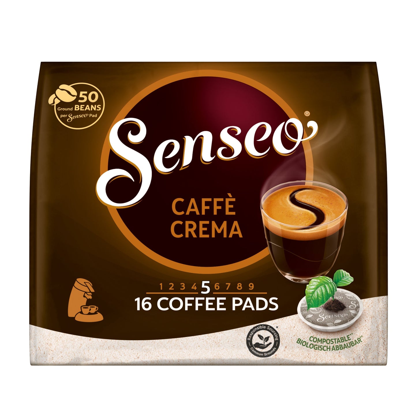 Senseo® Kaffeepads Caffe Crema 16 x 7 g/Pack.