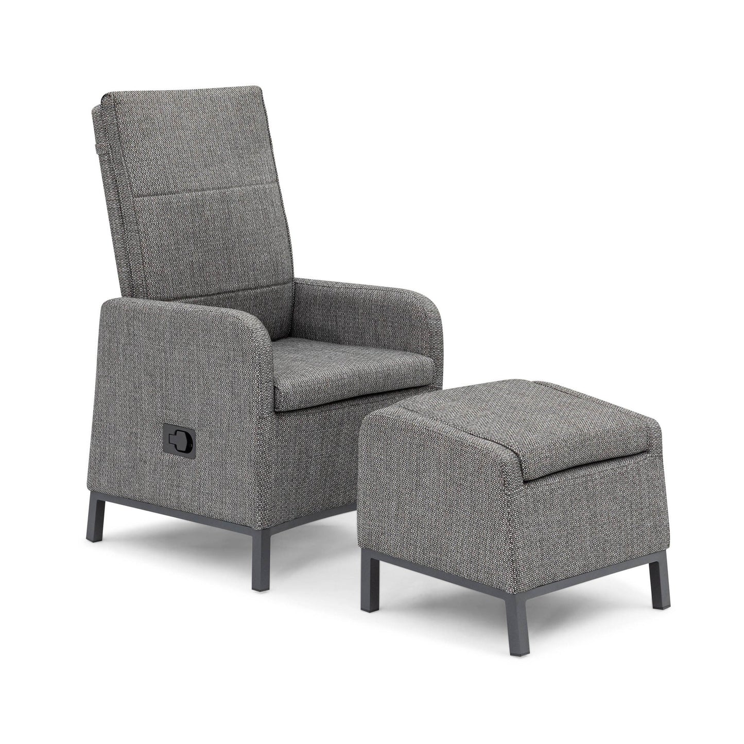 BEST Loungemöbel Riga 1 x Relax-Stuhl, 1 x Hocker Stuhl: 61 x 107 x 73, Hocker: 51 x 46,5 x 47,5 cm (B x H x T)