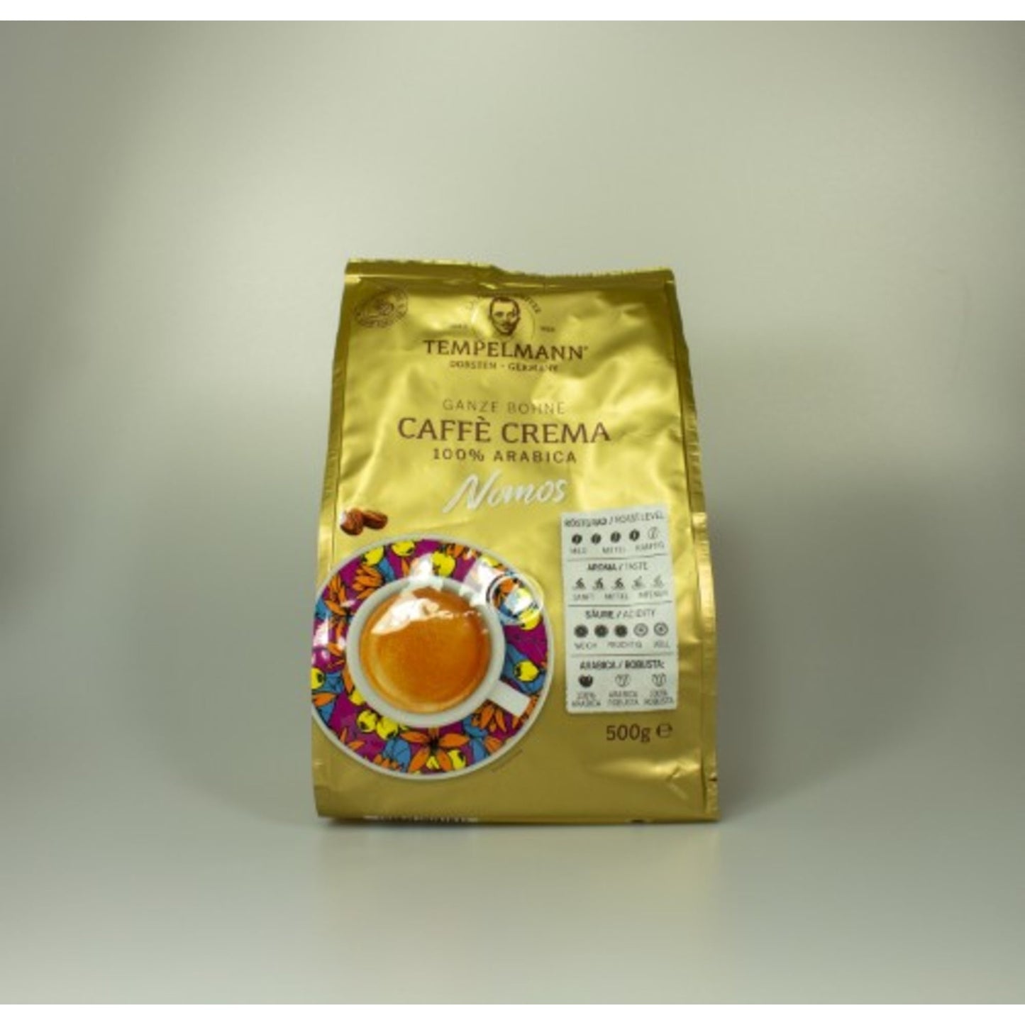 TEMPELMANN Kaffee Nomos Caffé Crema, 100 % Arabica ganze Bohne 1.000 g/Pack.