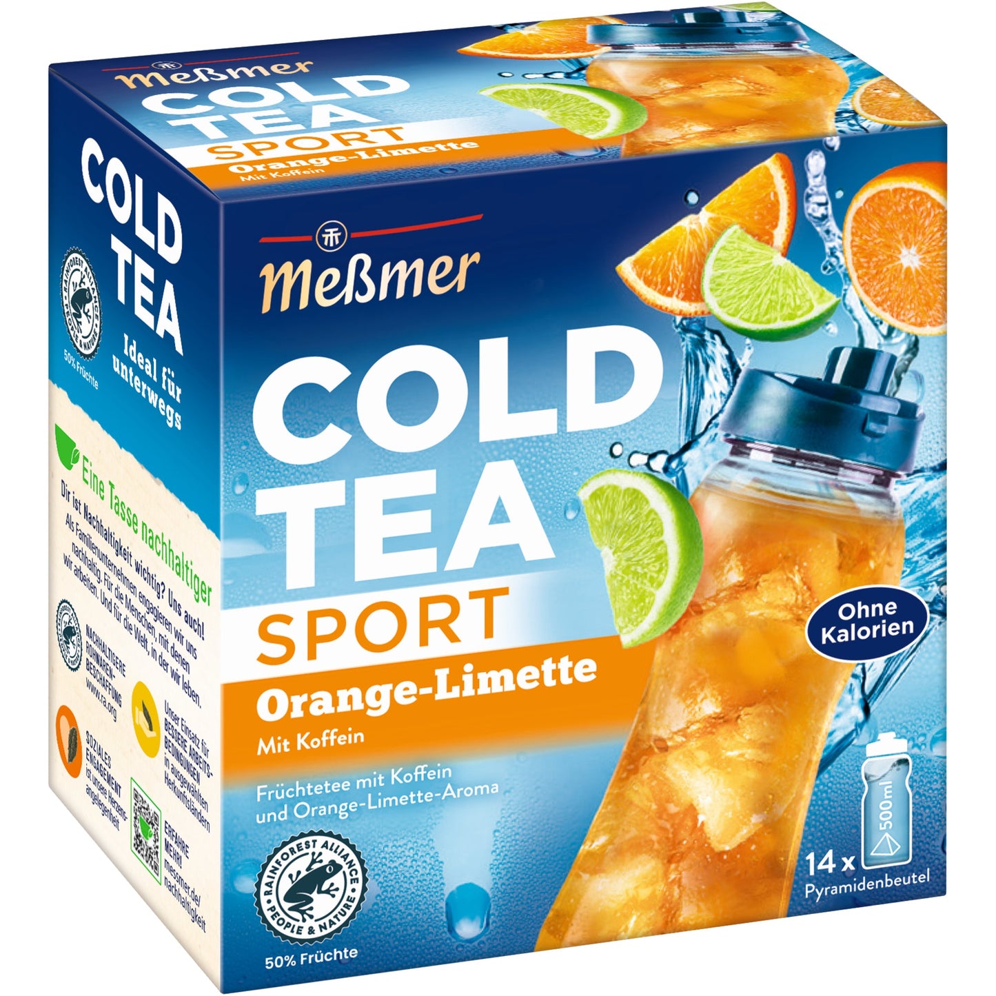 Meßmer Tee Cold Tea Sport Orange-Limette mit Koffein 14 Btl./Pack.