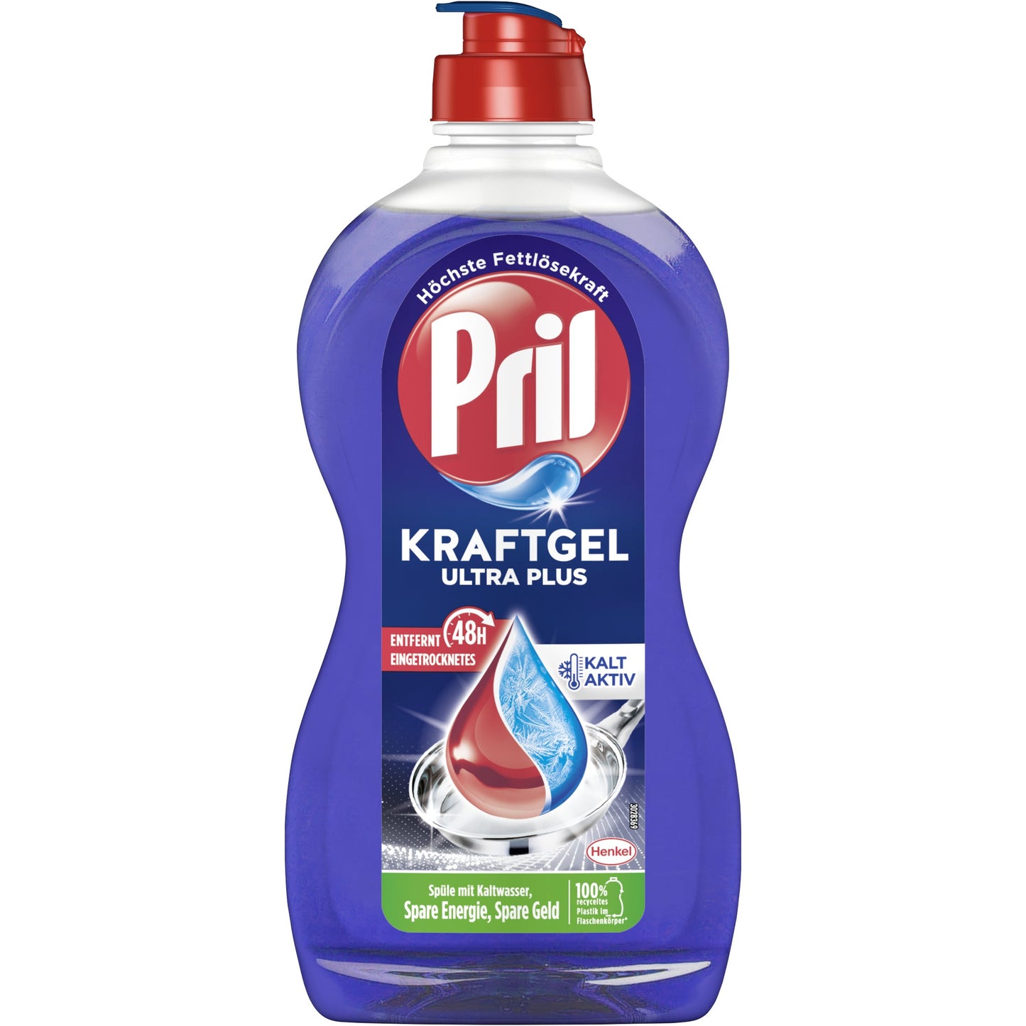Pril Geschirrspülmittel Kraftgel Ultra Plus Citrus biologisch abbaubar pH-Wert: 7,6-8 Kunststoff, 100 % recycelt recycelbar 0,45l