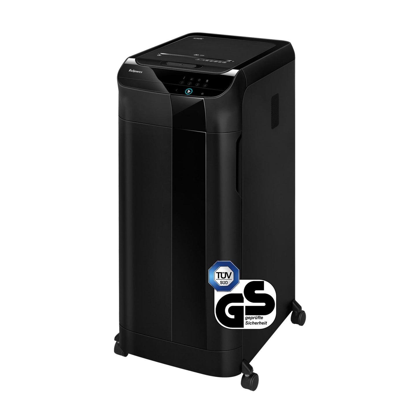 Fellowes® Aktenvernichter AutoMaxT 350C P-4 Papier, Heftklammern, Büroklammern, Kreditkarten, CDs/DVDs Partikelschnitt 12 Bl. manuell, 350 Bl. automatisch schwarz