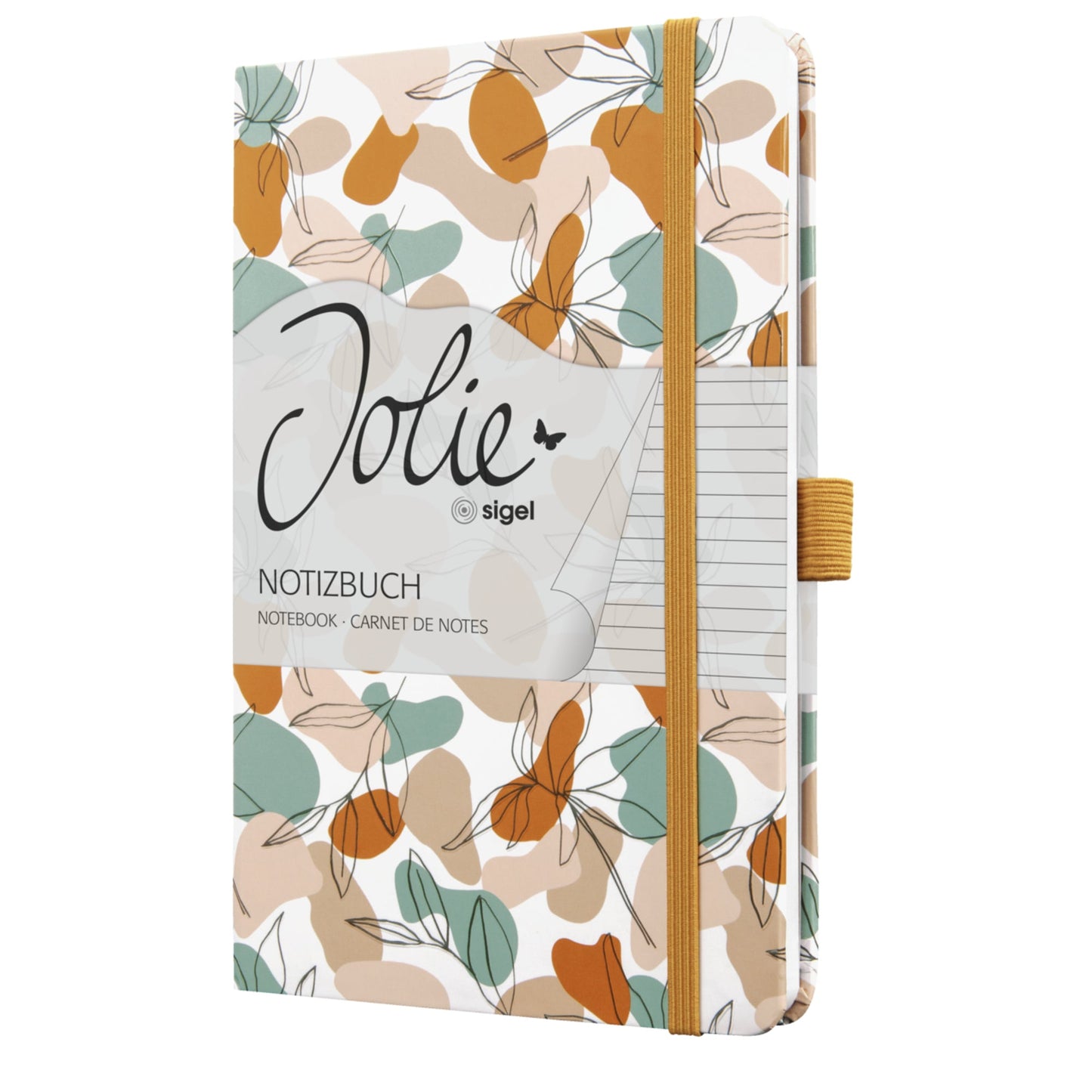 SIGEL Notizbuch Jolie ca. DIN A5 liniert braun/mint/rosa 87 Bl.