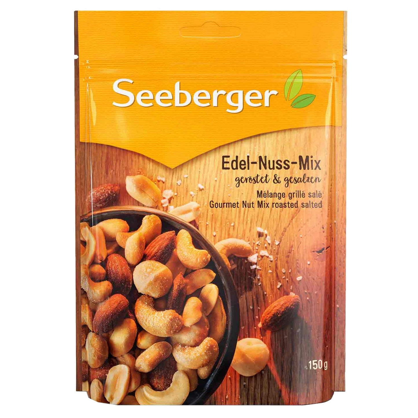 SEEBERGER Nussmischung Edel-Nuss-Mix Erdnüsse, Cashewkerne, Mandeln, Macadamianüsse 150 g/Pack.
