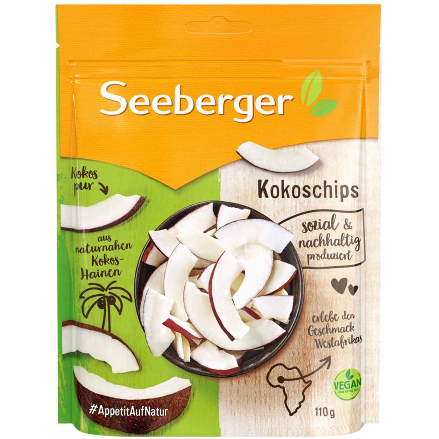 SEEBERGER Trockenobst Kokoschips 110 g/Pack.