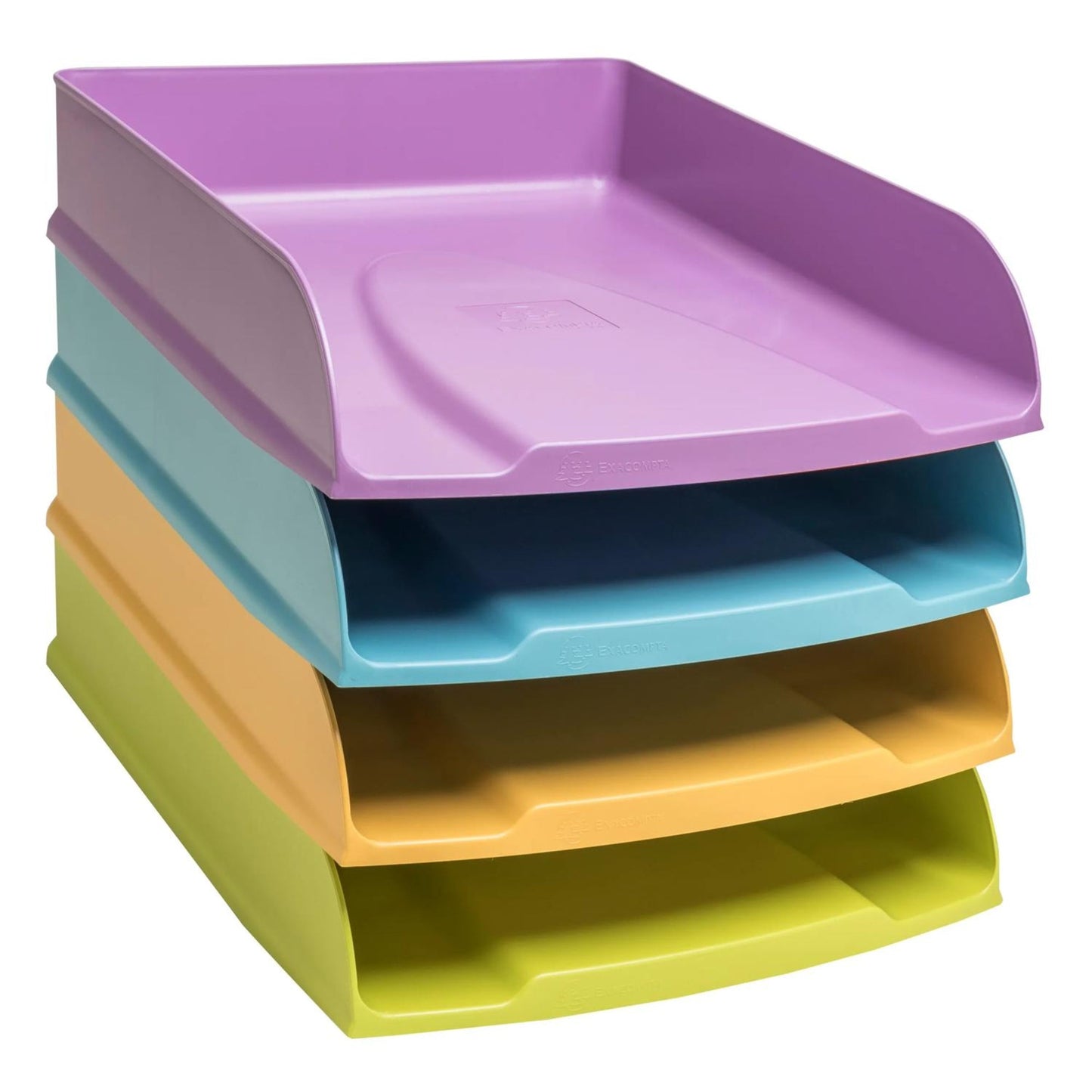 Exacompta Briefablage COMBO STYLI Pop'N Co DIN A4, Überbreite Polystyrol Farbe: cyan, flieder, limettengrün, mango 4 St./Pack.