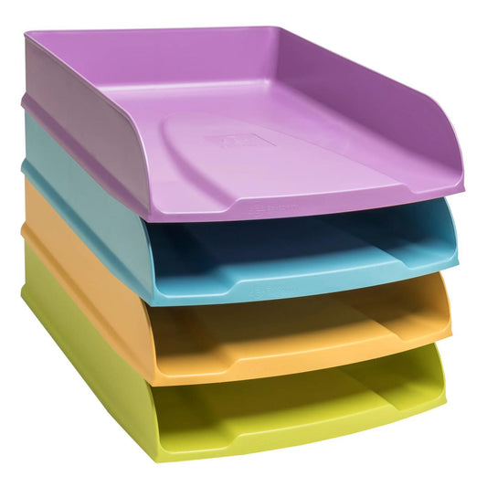 Exacompta Briefablage COMBO STYLI Pop'N Co DIN A4, Überbreite Polystyrol Farbe: cyan, flieder, limettengrün, mango 4 St./Pack.