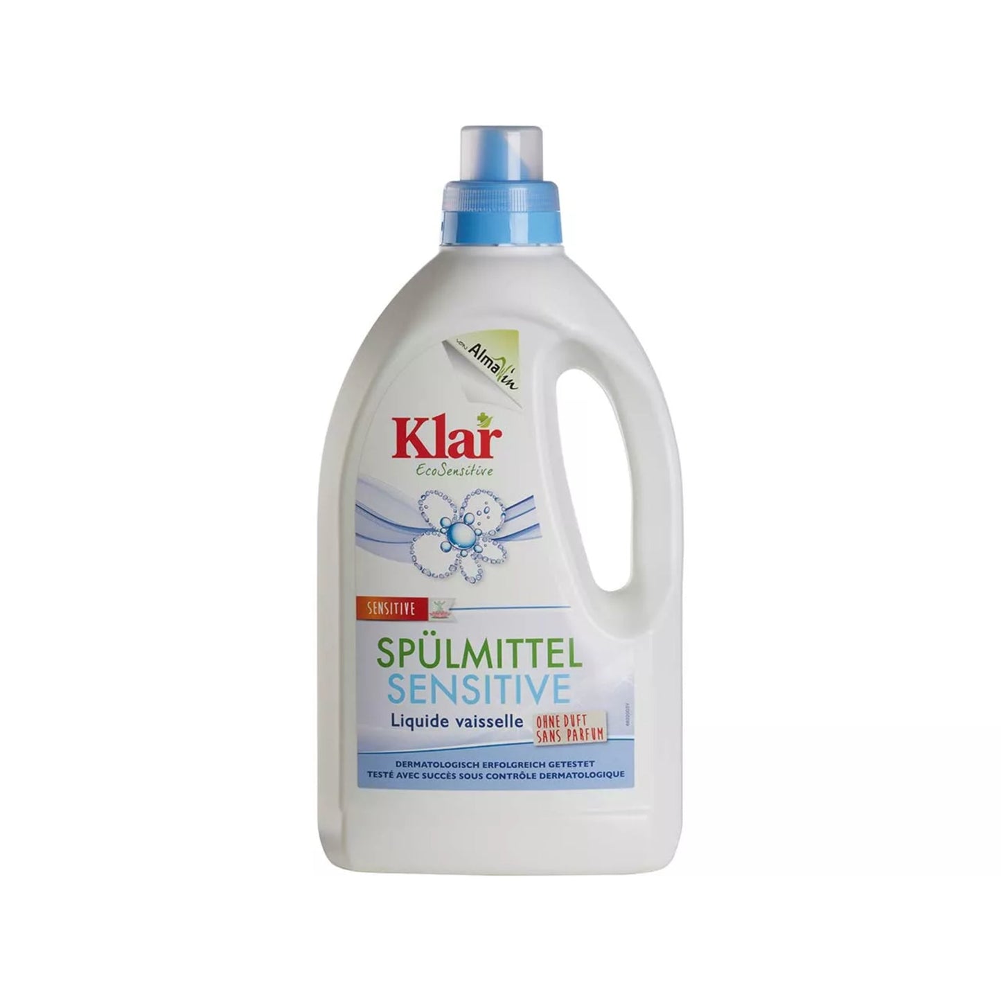 Klar Geschirrspülmittel EcoSensitive neutral biologisch abbaubar pH-Wert: 4-4,5 Altplastik, 100 % recycelt recycelbar 1,5l
