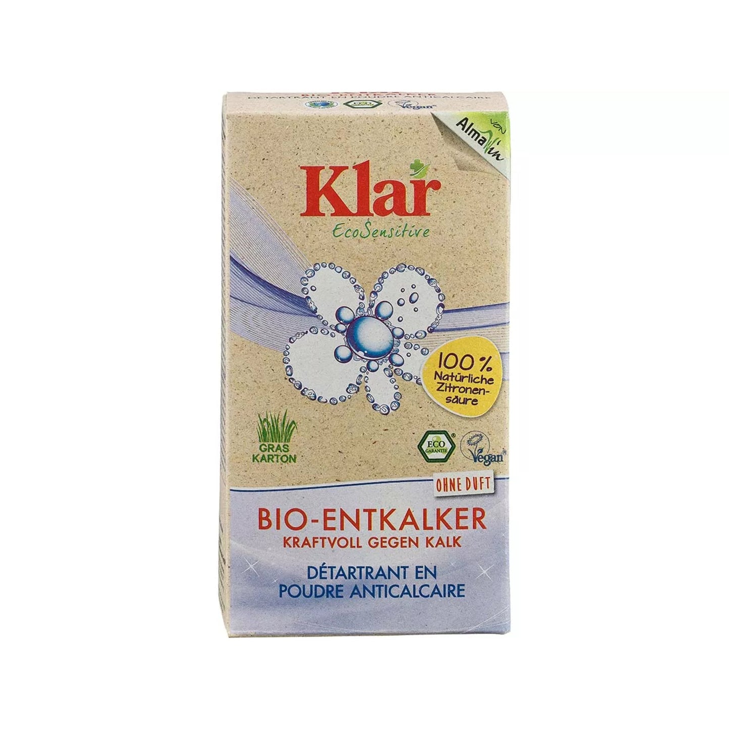 Klar Entkalker EcoSensitive kristalin Pulver 2-2,5 Karton Graskarton 280 g/Pack.