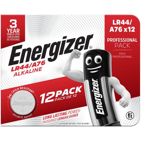 Energizer® Knopfzelle Professional Alkaline LR44/A76 1,5V 12 St./Pack.