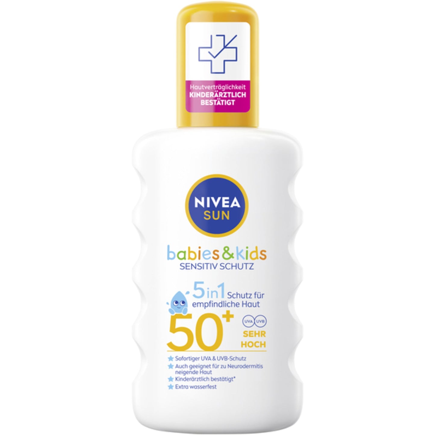 NIVEA SUN Sonnenschutzmittel Babies & Kids Sensitiv 50+ wasserfest nicht parfümiert Kunststoff 0,2l