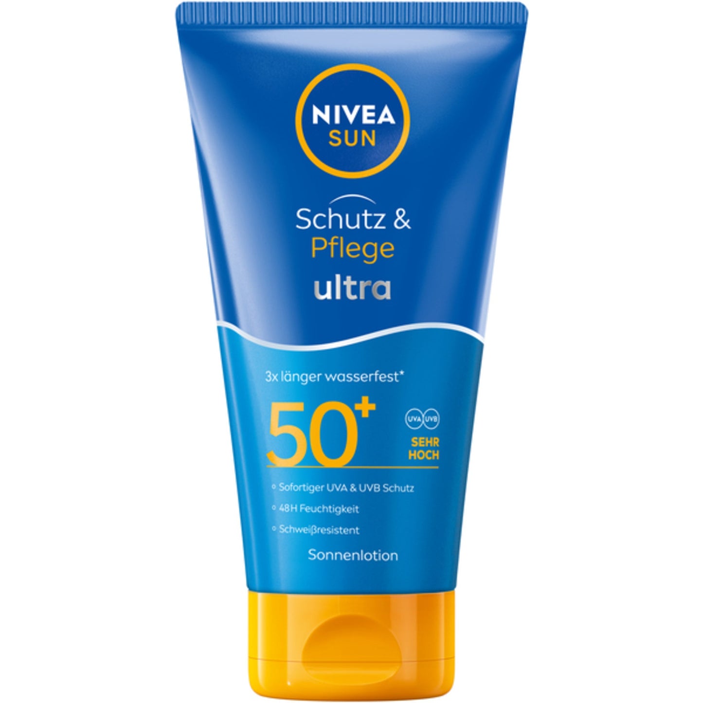 NIVEA SUN Sonnenschutzmittel Schutz & Pflege ultra 50+ wasserfest parfümiert Kunststoff, 50 recycelt 0,15l