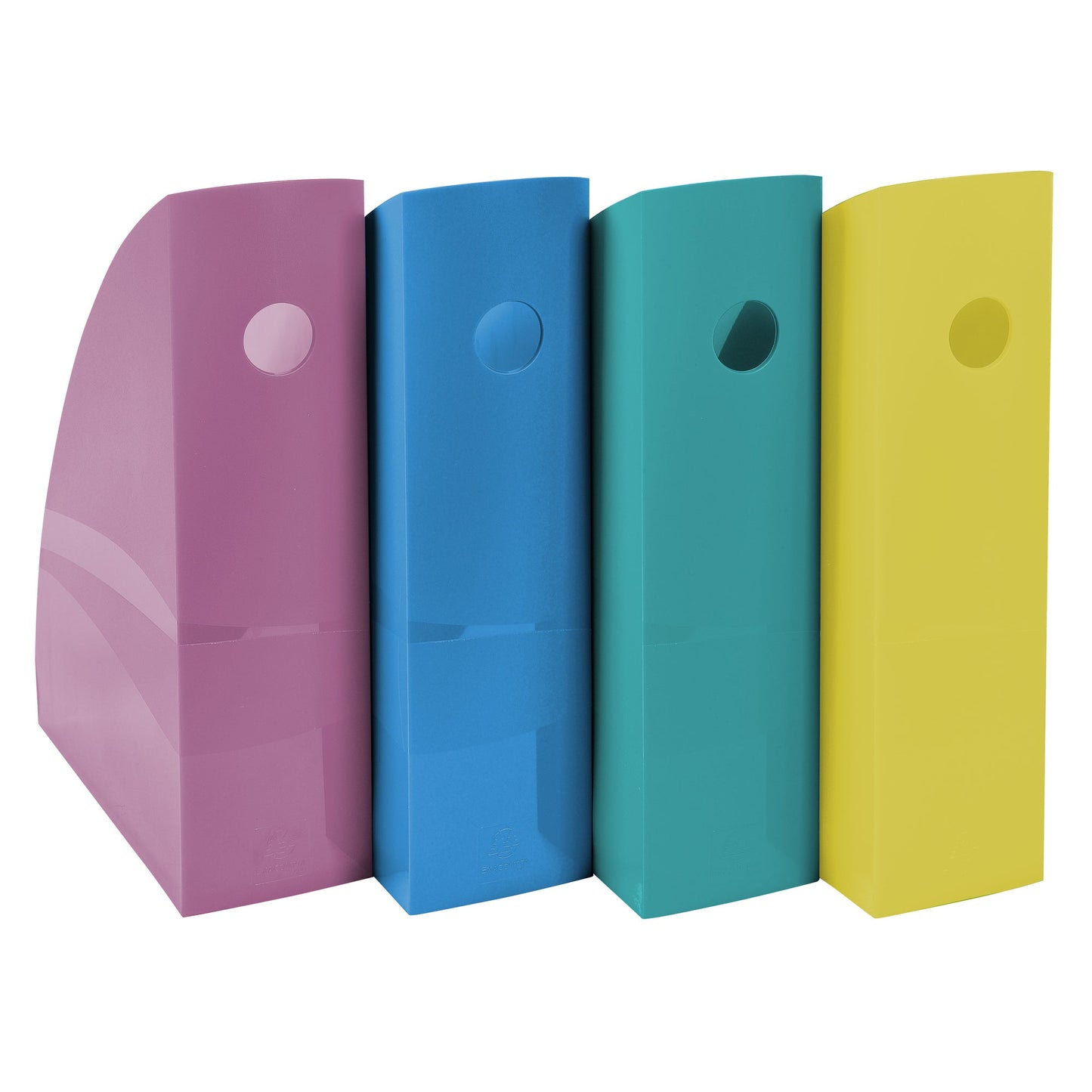 Exacompta Stehsammler MAG-CUBE Forever® Young 8,2 x 30,5 x 26,6 cm (B x H x T) DIN A4 Werkstoff: Polystyrol blau, gelb, türkis, violett 4 St./Pack.