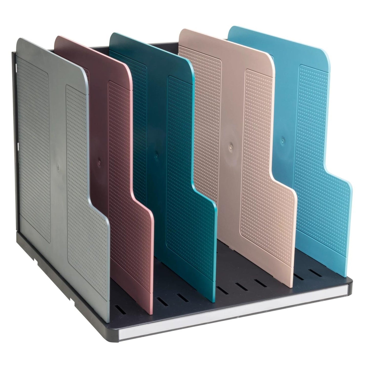 Exacompta Sortierstation MODULOTOP Skandi 28,8 x 25,5 x 30 cm (B x H x T) DIN A4 Polystyrol altrosa, frostblau, grau, nude, pazifikblau 4 Fächer