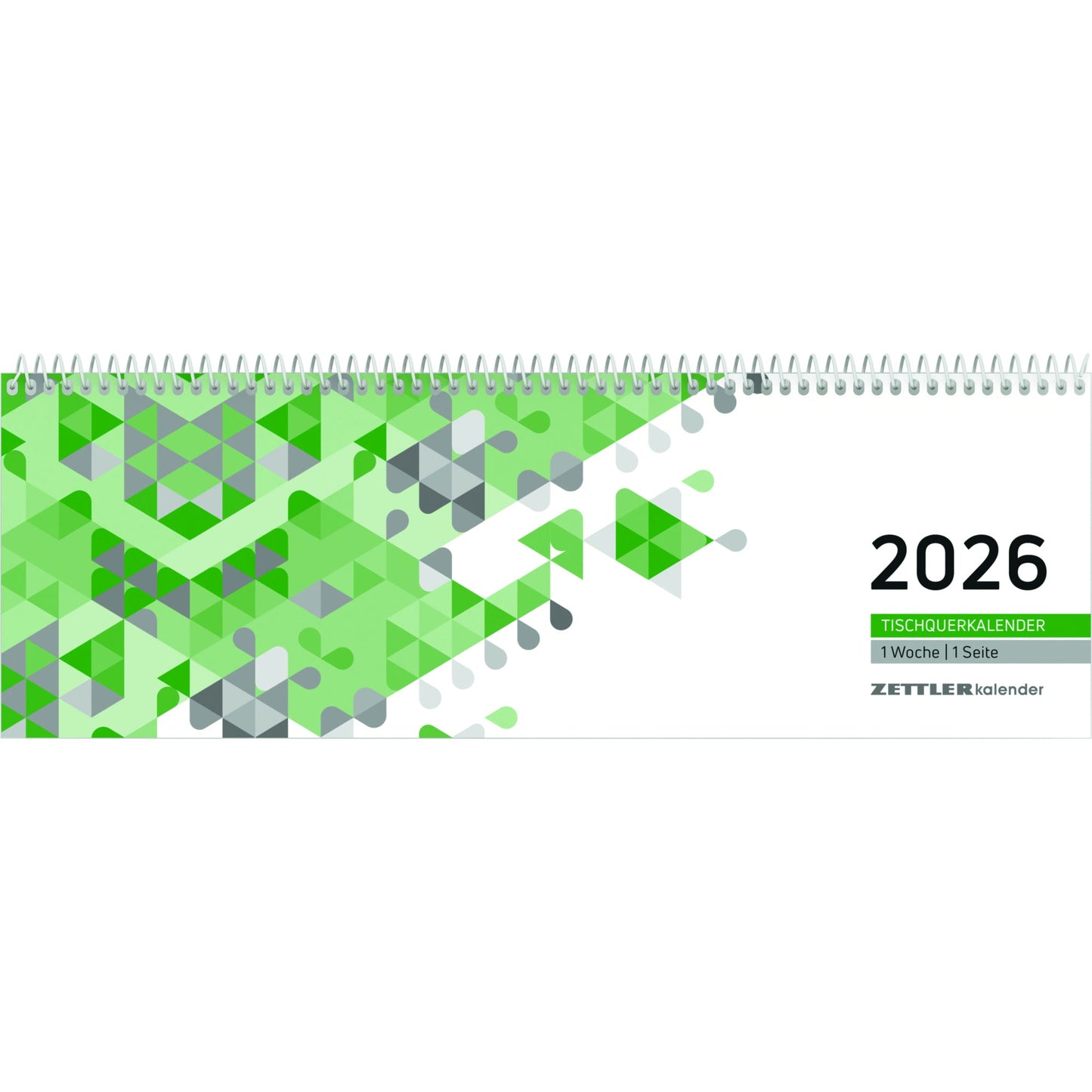 ZETTLER Querkalender 2026 1 Woche/1 Seite Karton grün