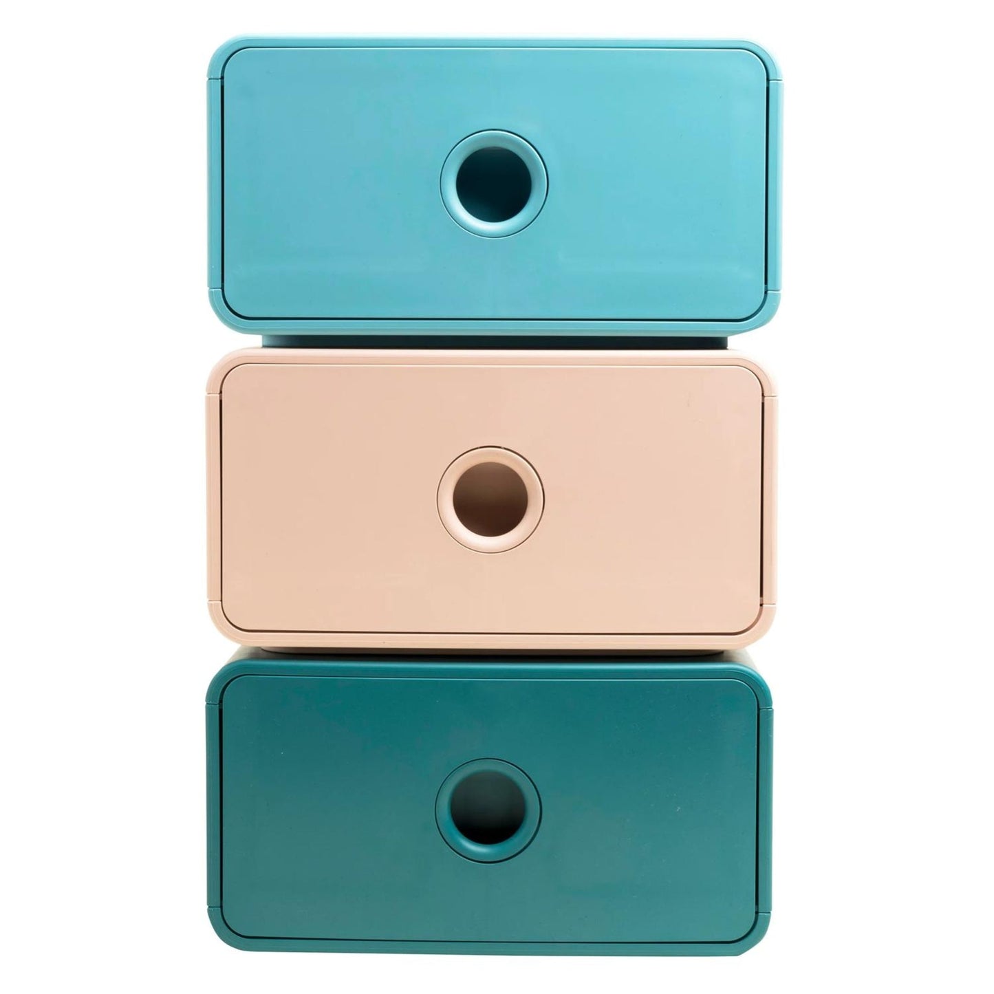 Exacompta Schubladenbox TINY BOX 1 Schublade DIN A5, Überbreite Polystyrol Gehäusefarbe: frostblau, nude, pazifikblau (freie Farbauswahl nicht möglich)