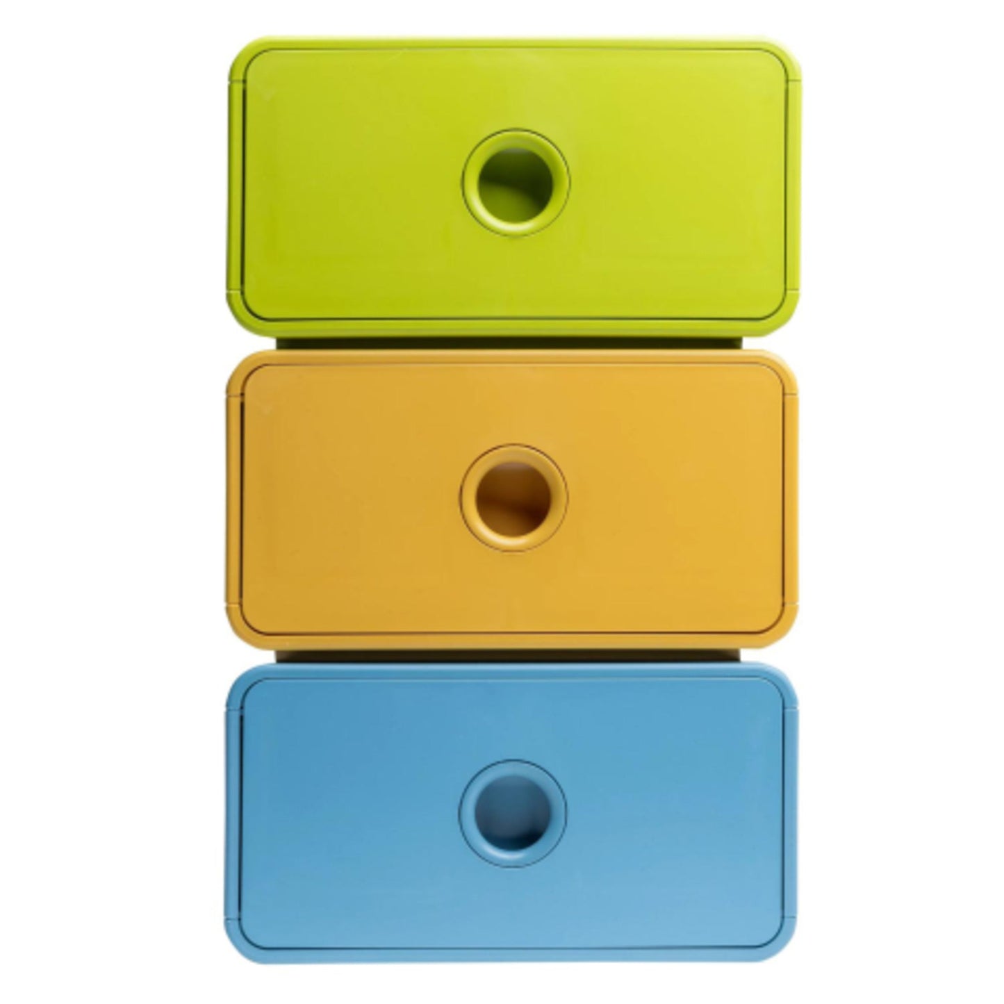 Exacompta Schubladenbox TINY BOX 1 Schublade DIN A5, Überbreite Polystyrol Gehäusefarbe: cyan, limettengrün, mango (freie Farbauswahl nicht möglich)