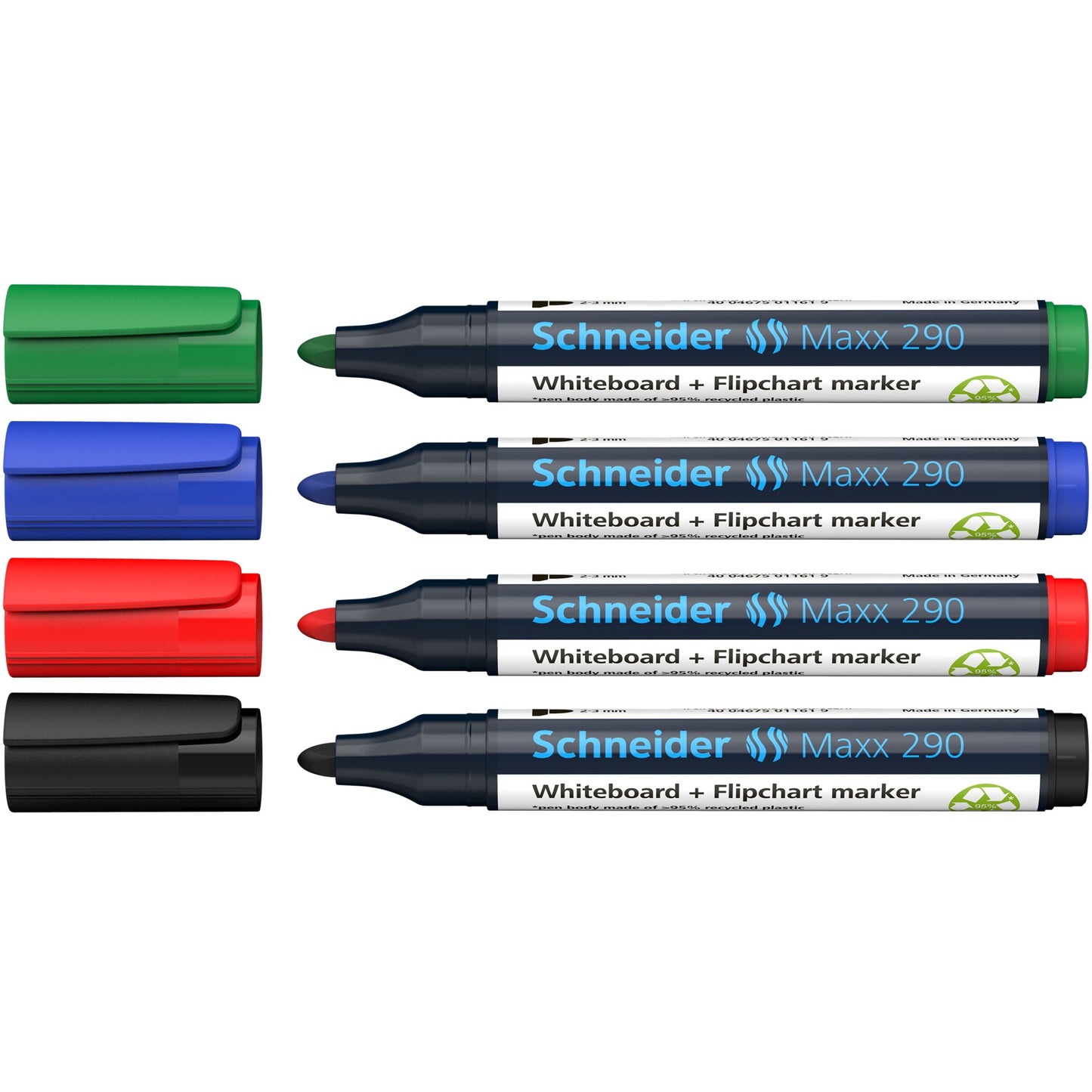 Schneider Whiteboard-/Flipchartmarker Maxx 290 2-3mm farbig sortiert Rundspitze 4 St./Pack.