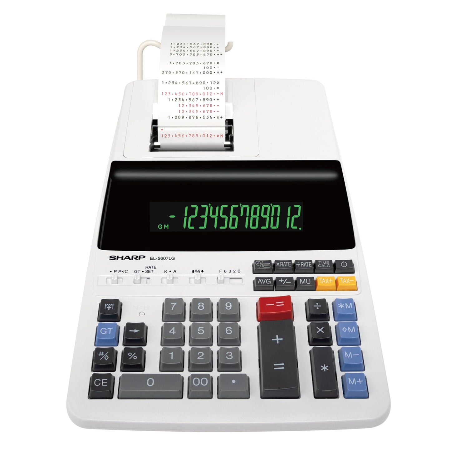 Sharp Tischrechner EL2607LG schwarz/rot 222 x 78 x 335 mm (B x H x T) Batterie, Netzbetrieb weiß