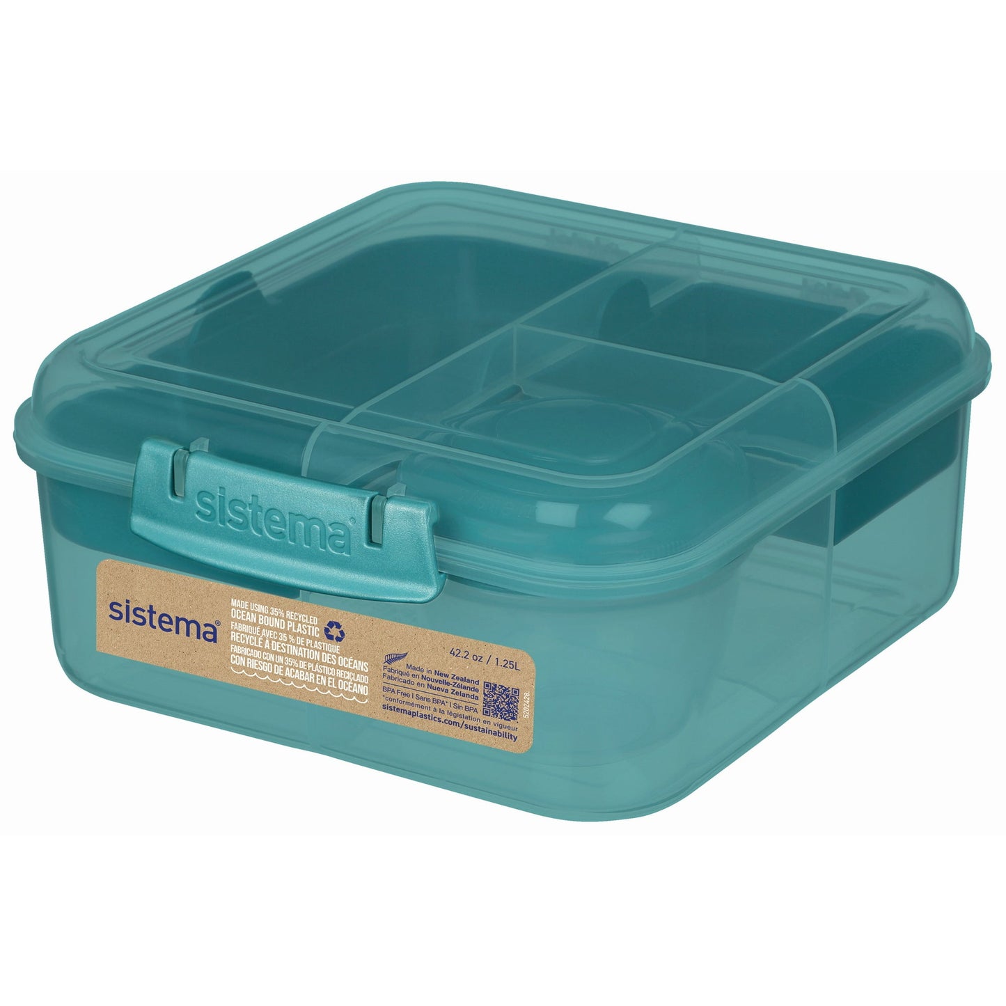 sistema Lunchbox Bento Würfel 16,8 x 7,7 x 16,8 cm (B x H x T) inkl. 150 ml Joghurtbecher Kunststoff farbig sortiert (freie Farbauswahl nicht möglich)