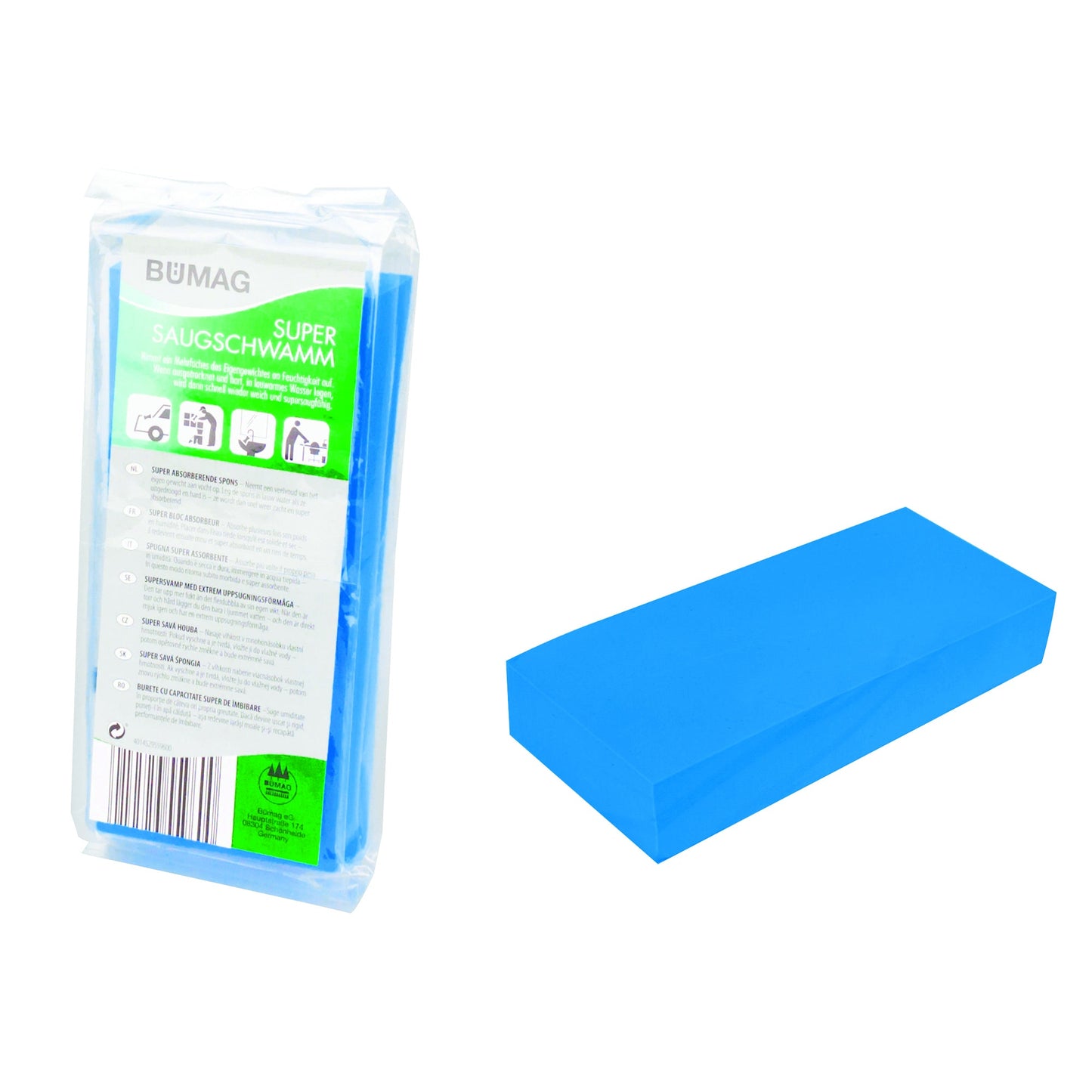 BÜMAG Reinigungsschwamm Super 17 x 3 x 7 cm (B x H x T) Kunststoff blau