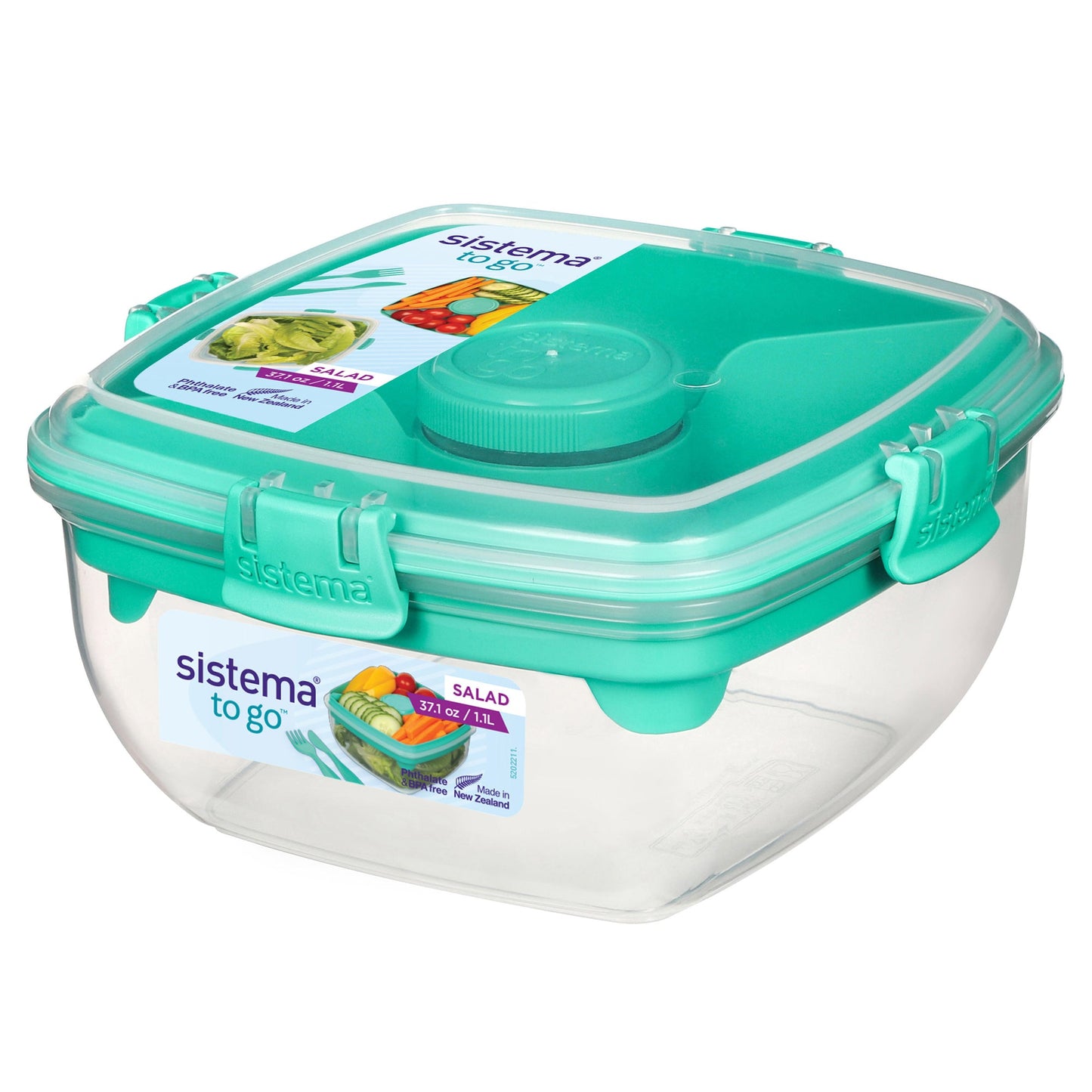 sistema Lunchbox Salad TO GOT 16,7 x 8,6 x 16,7 cm (B x H x T) inkl. Einsatzschale, Dressingtopf, Messer, Gabel Kunststoff farbig sortiert (freie Farbauswahl nicht möglich)