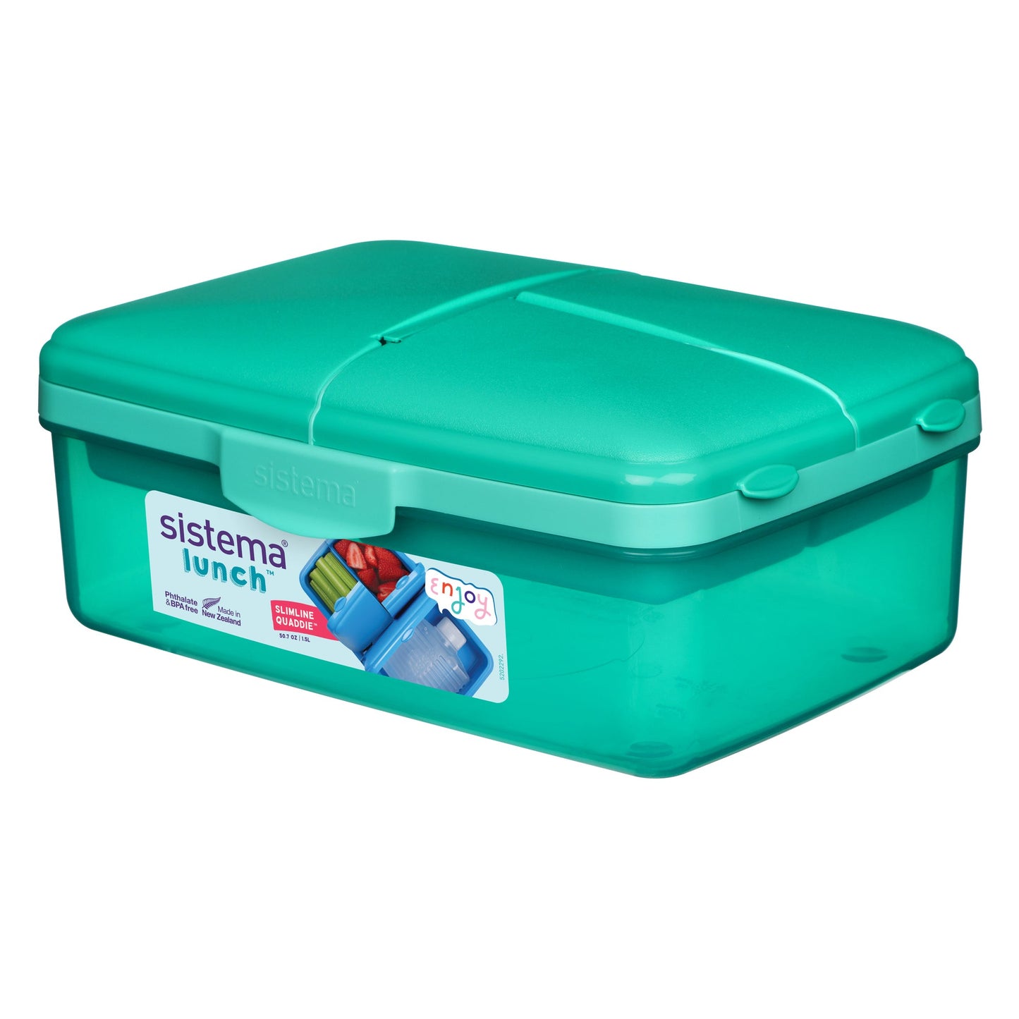 sistema Lunchbox Lunch Slimline QUADDIET 23 x 9,6 x 16,2 cm (B x H x T) inkl. 275 ml Wasserflasche Kunststoff farbig sortiert (freie Farbauswahl nicht möglich)