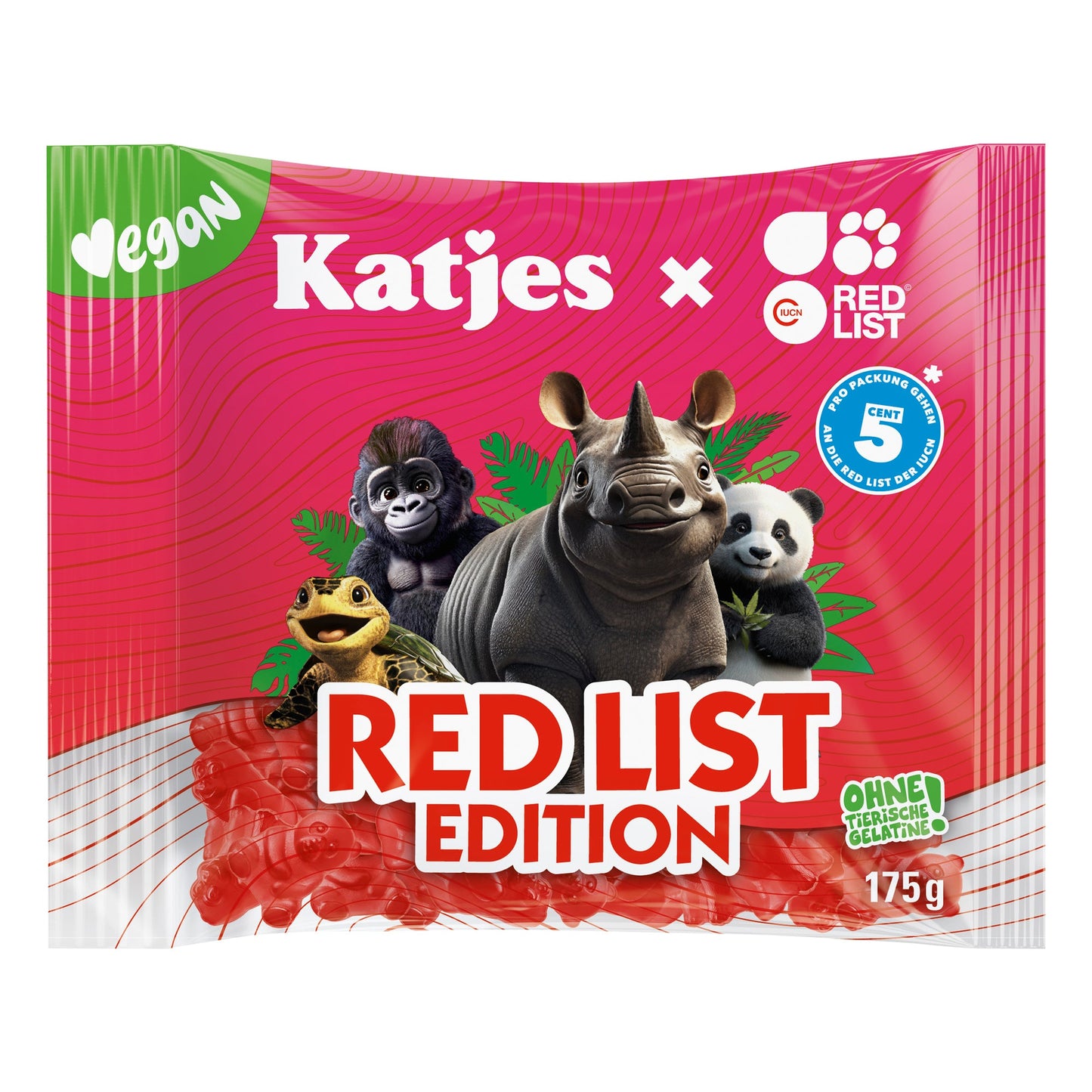 Katjes Fruchtgummi Red List 175 g/Pack.