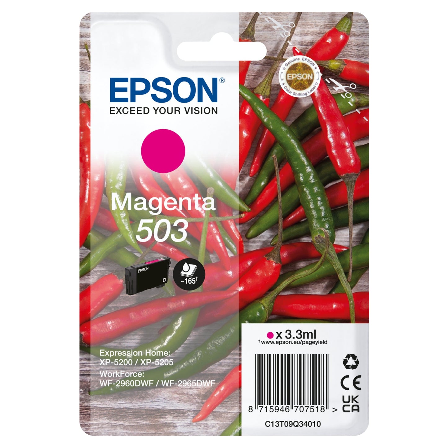 Epson Tintenpatrone Originalzubehör 503 ca. 165 Seiten magenta 3,3ml